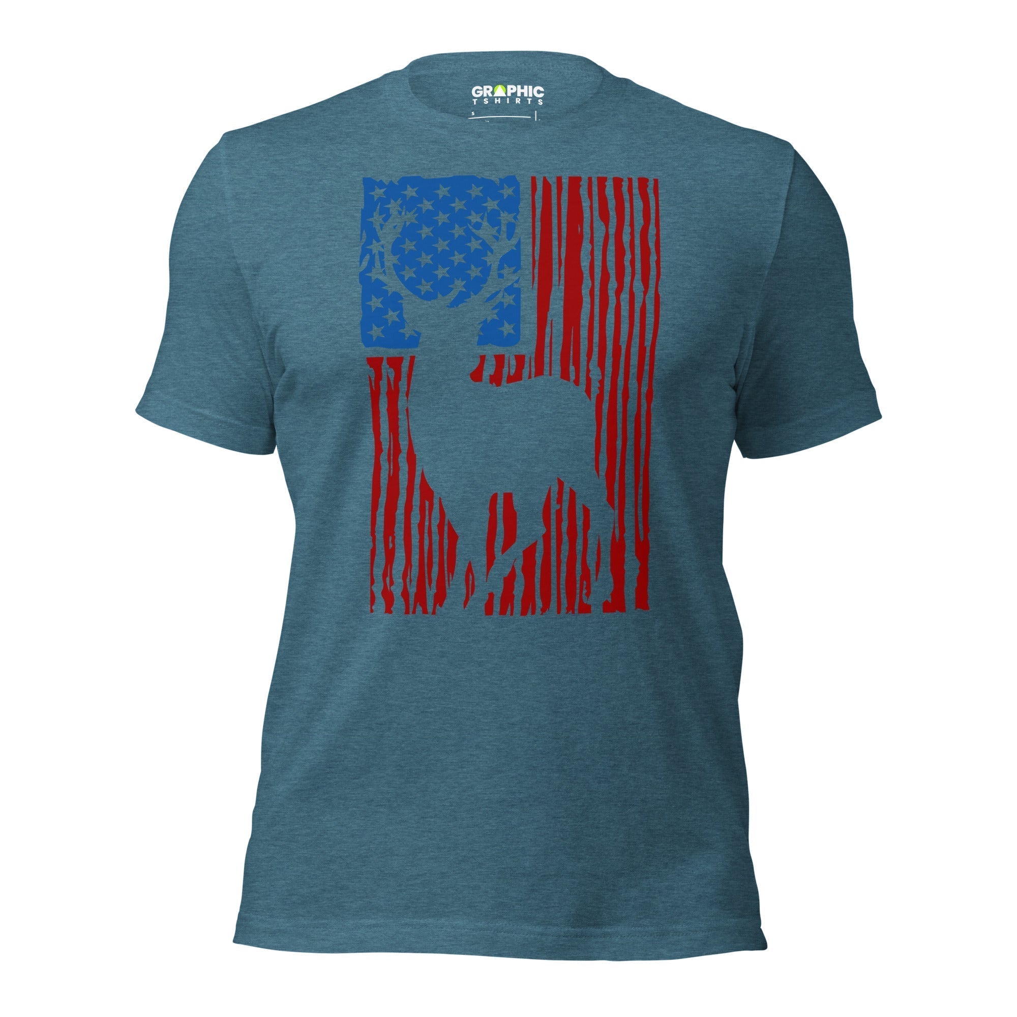 Men's Staple T-Shirt - Whitetail Deer American Flag - GRAPHIC T-SHIRTS