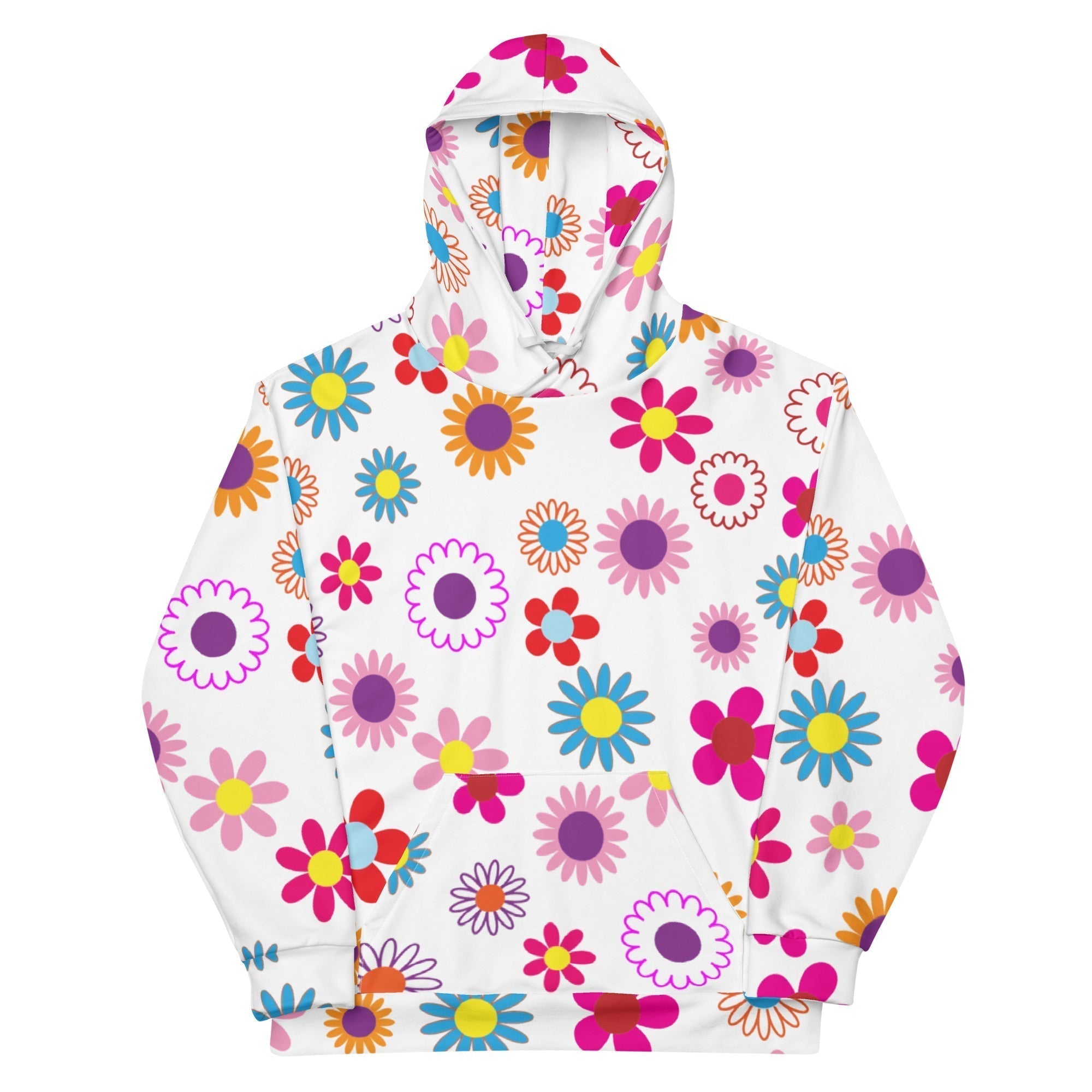 Unisex All-Over Print Hoodie - Daisies Floral Design Pattern - GRAPHIC T-SHIRTS