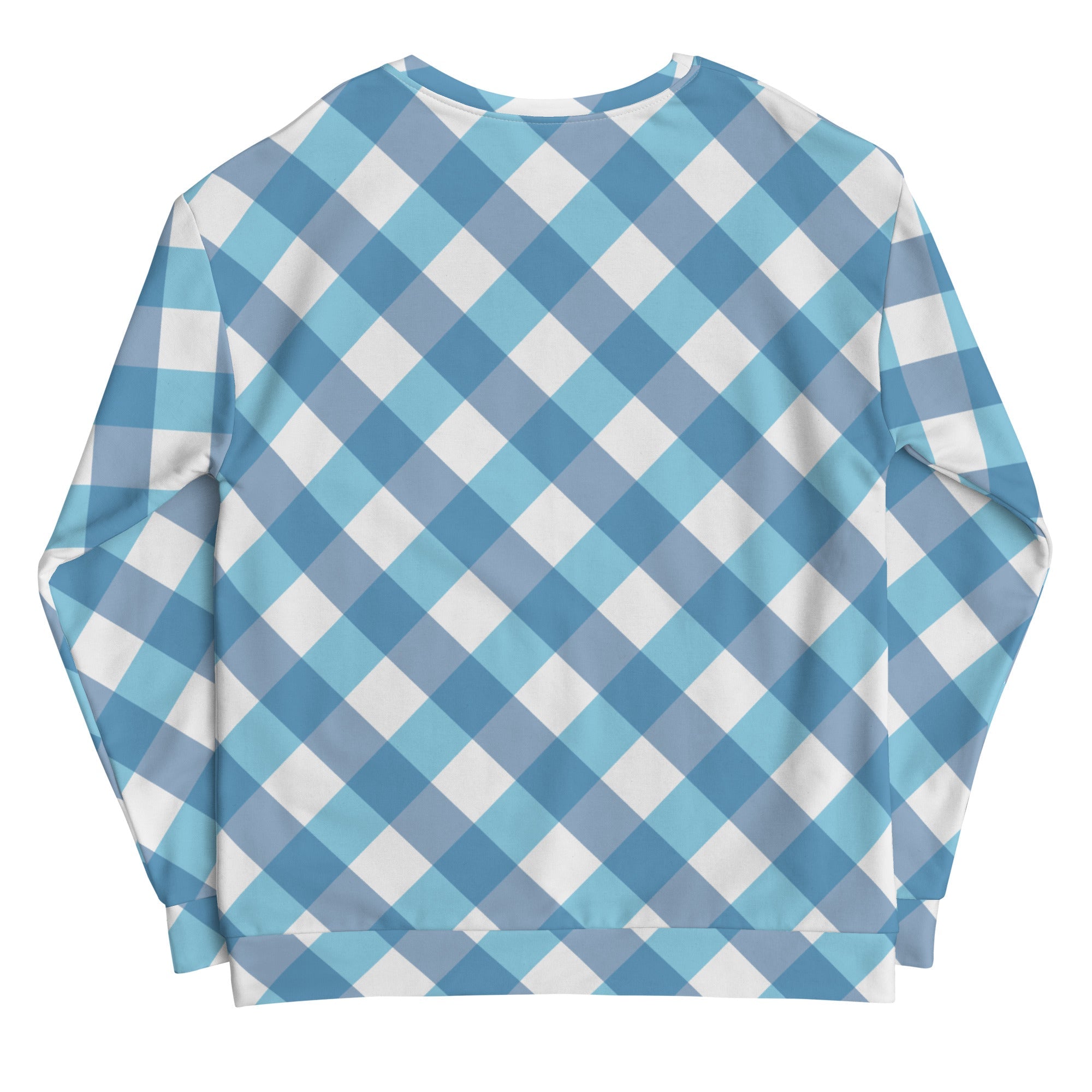 Unisex All-Over Print Sweatshirt - Blue Tartan Check Pattern - GRAPHIC T-SHIRTS