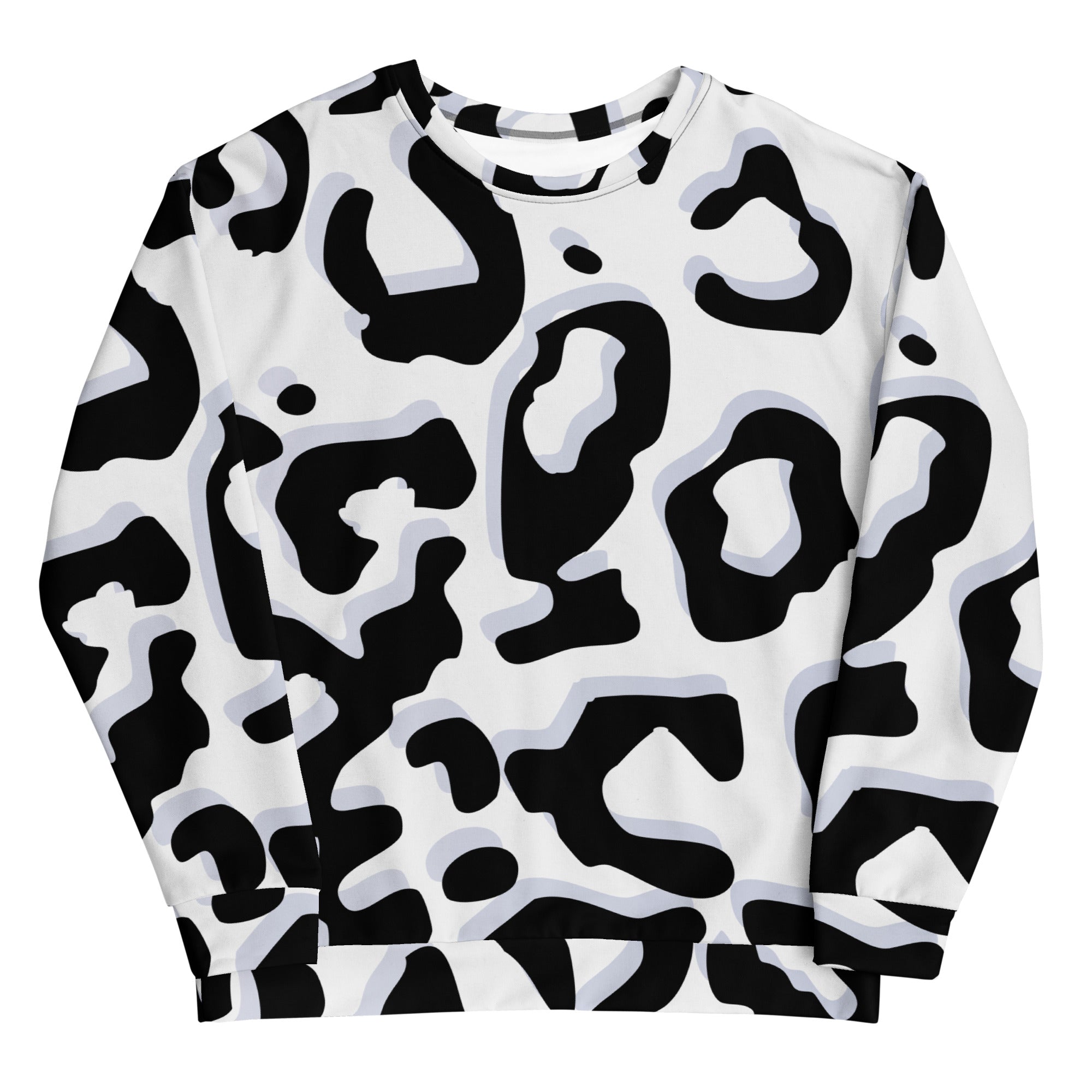 Unisex All-Over Print Sweatshirt - Designer Giant Black Leopard - GRAPHIC T-SHIRTS