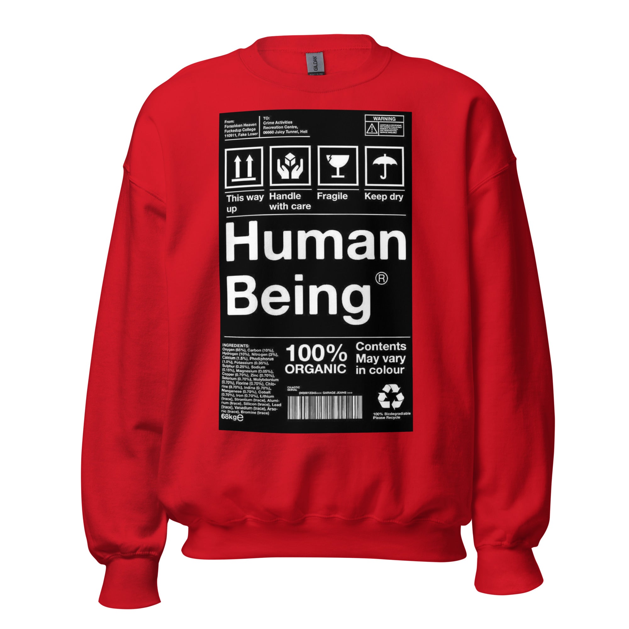Unisex Crew Neck Sweatshirt - Human Being - GRAPHIC T-SHIRTS