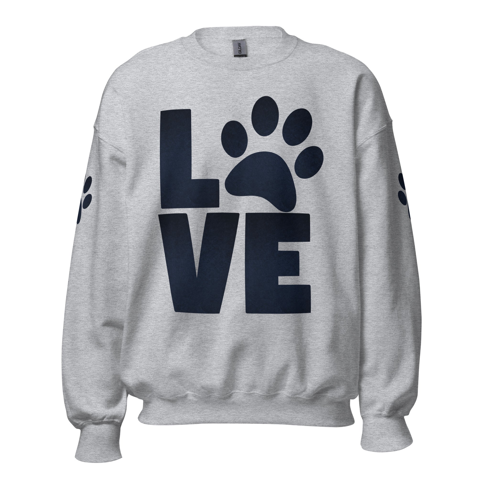 Unisex Crew Neck Sweatshirt - Love Animal Paws - GRAPHIC T-SHIRTS