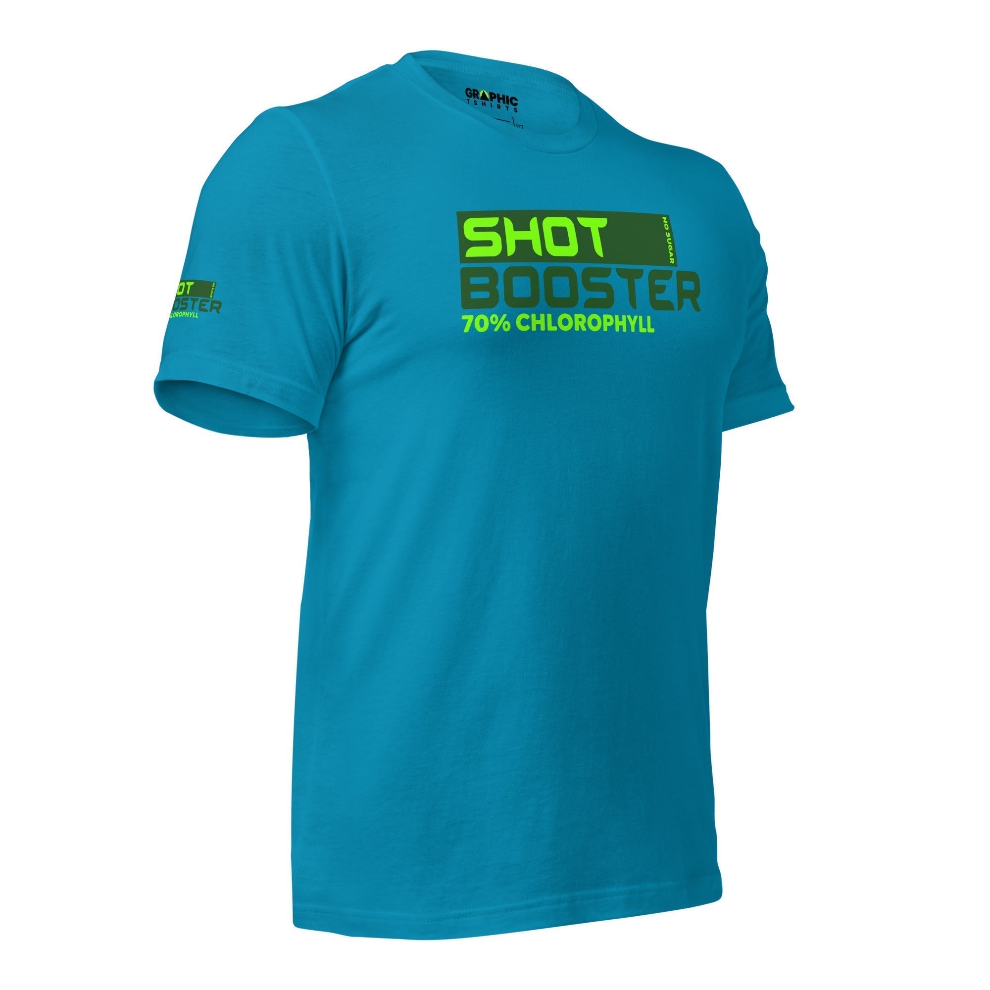 Unisex Crew Neck T-Shirt - Shot Booster 70% Chlorophyll No Sugar - GRAPHIC T-SHIRTS