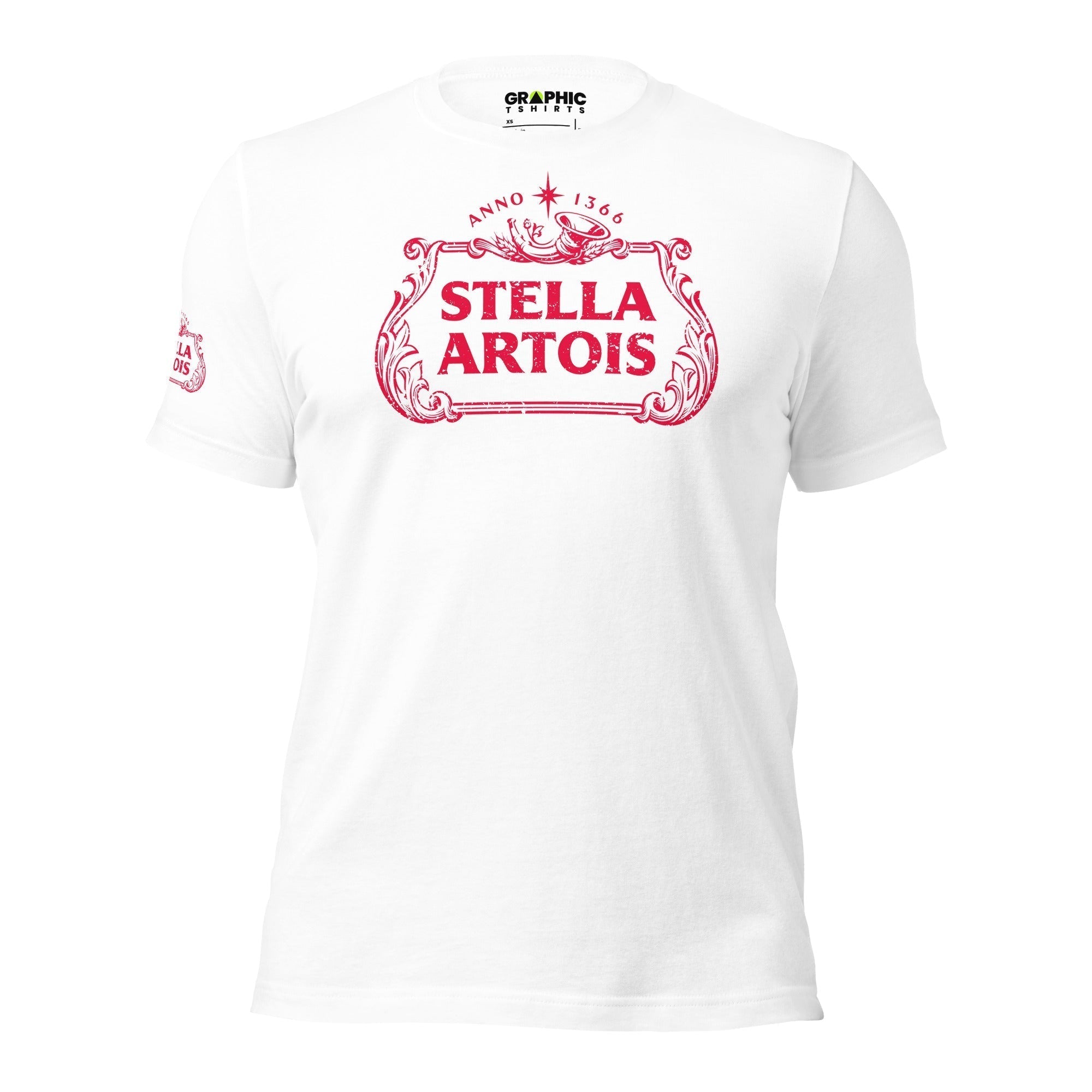 Unisex Crew Neck T-Shirt - Vintage Distressed Stella Artois - GRAPHIC T-SHIRTS