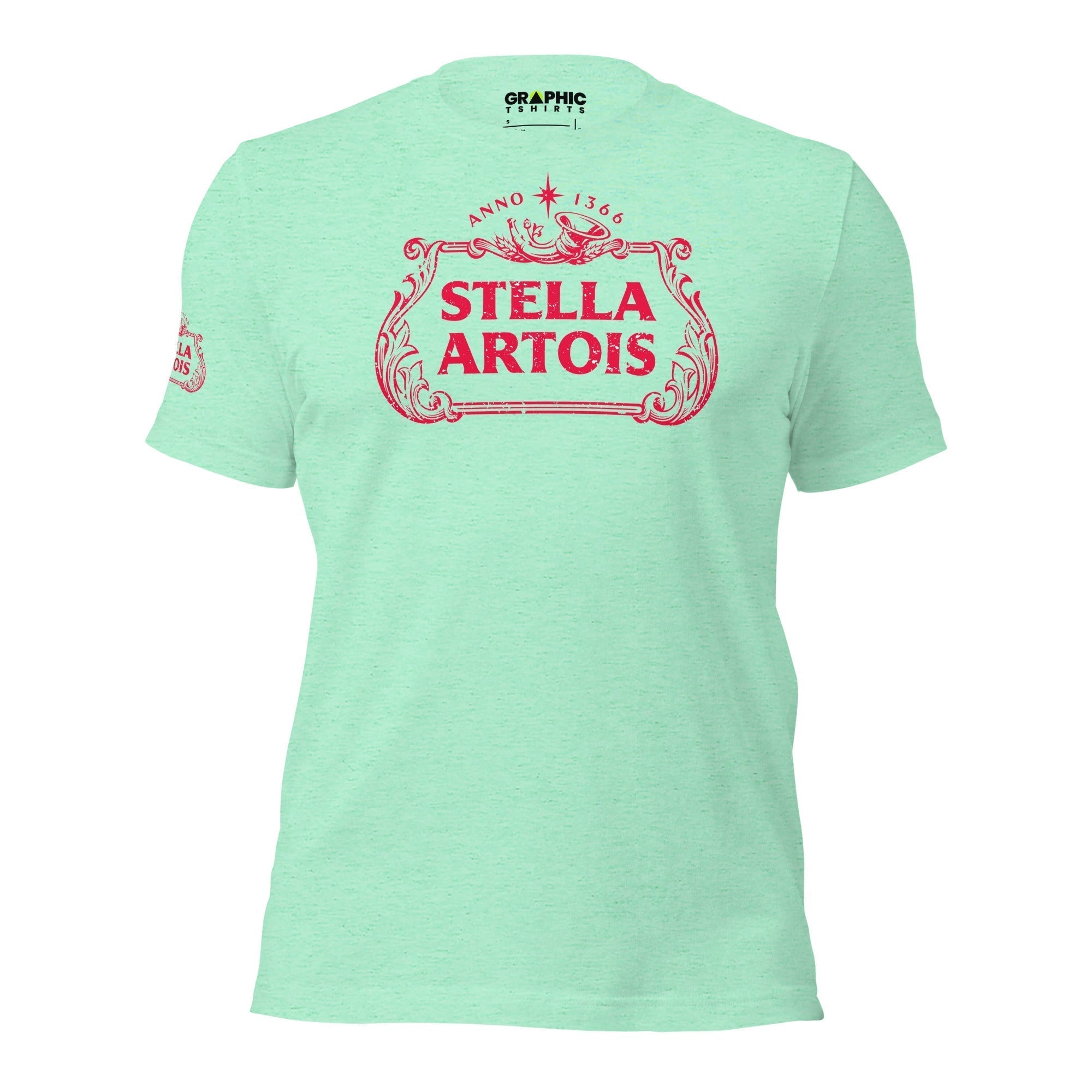 Unisex Crew Neck T-Shirt - Vintage Distressed Stella Artois - GRAPHIC T-SHIRTS