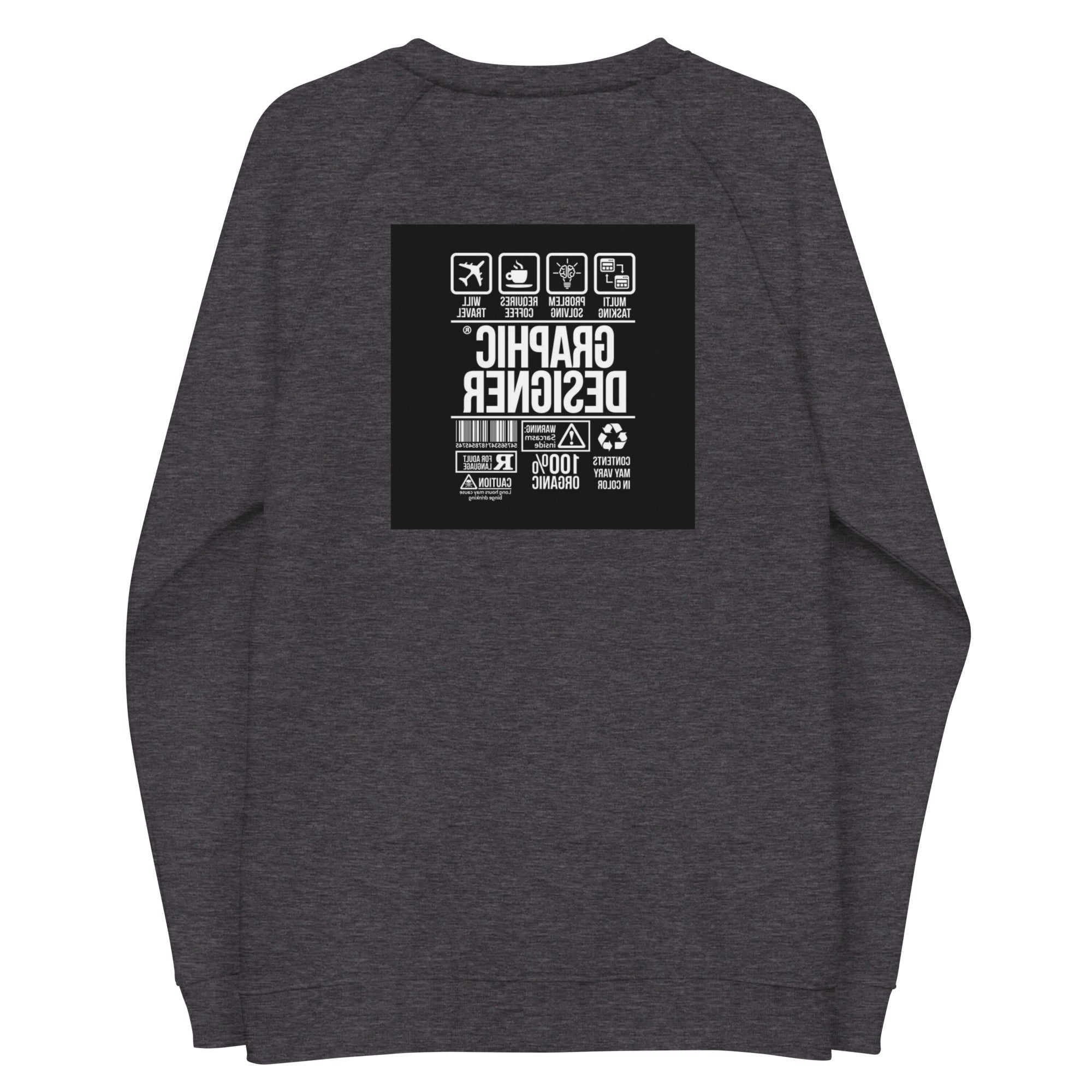 Unisex Organic Raglan Sweatshirt - Graphic Designer CMYK - GRAPHIC T-SHIRTS