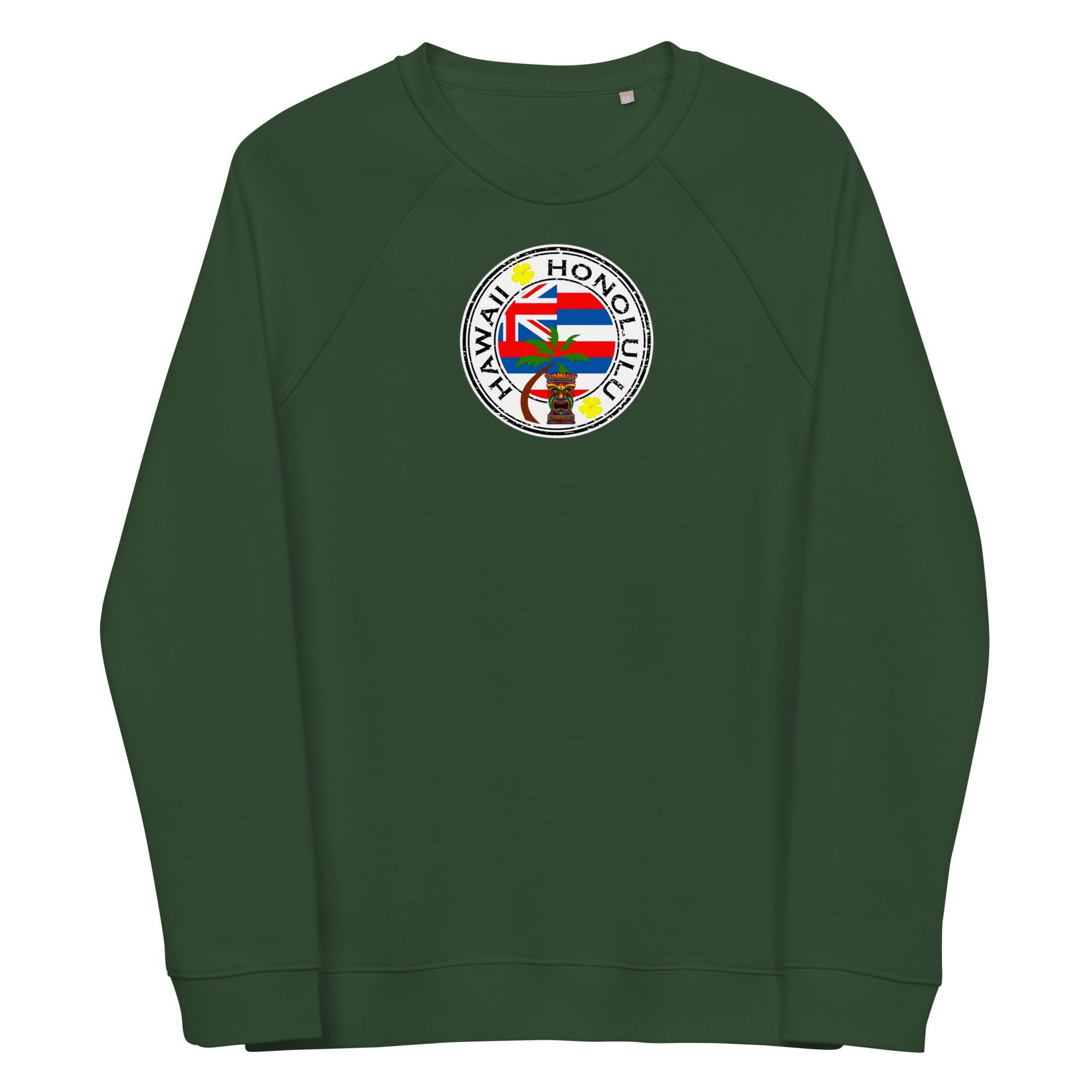 Unisex Organic Raglan Sweatshirt - Honolulu Hawaii Vintage - GRAPHIC T-SHIRTS