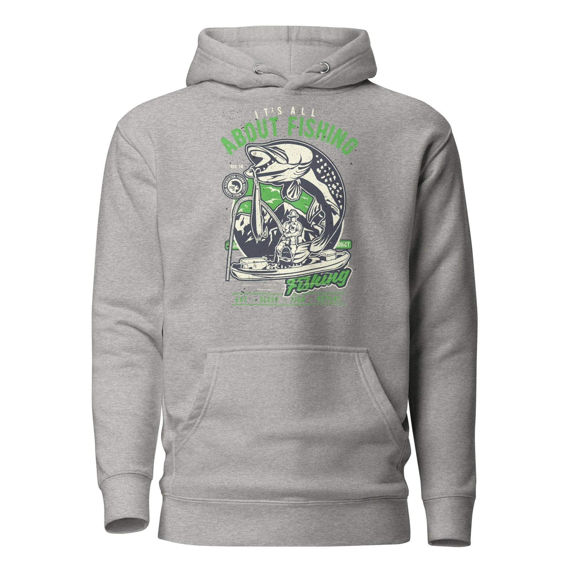 Unisex Premium Hoodie - Cotton Heritage - It's All About Fishing Eat Sleep Fish Repeat - GRAPHIC T-SHIRTS