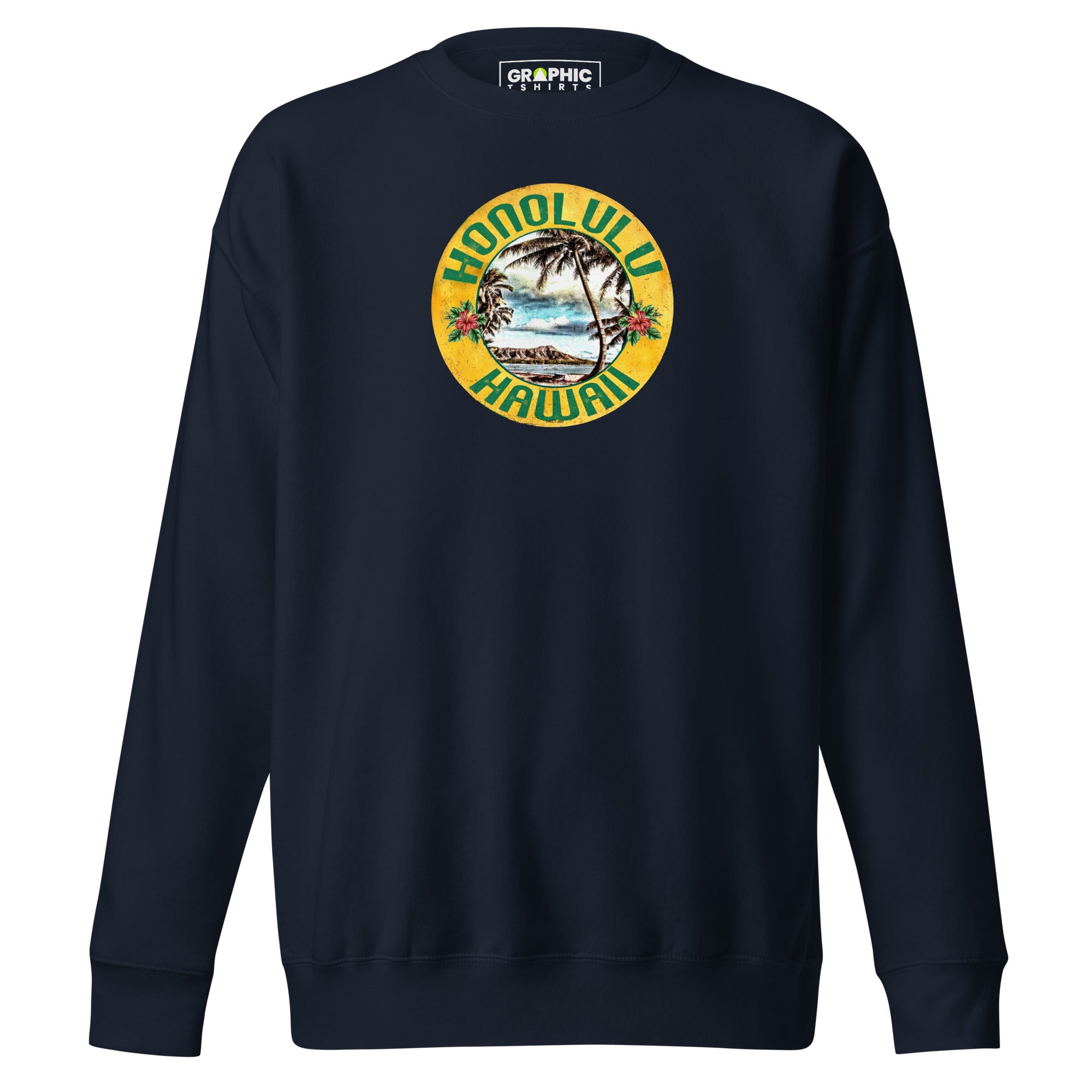 Unisex Premium Sweatshirt - Honolulu Hawaii Vintage - GRAPHIC T-SHIRTS