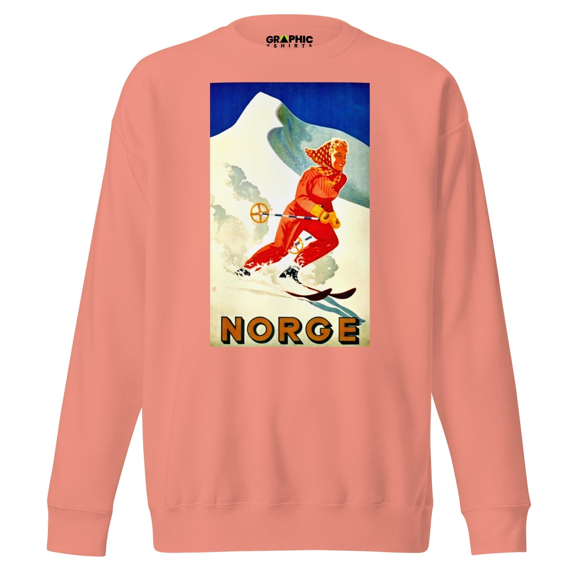 Unisex Premium Sweatshirt - Norge Norway Skiing Vintage - GRAPHIC T-SHIRTS