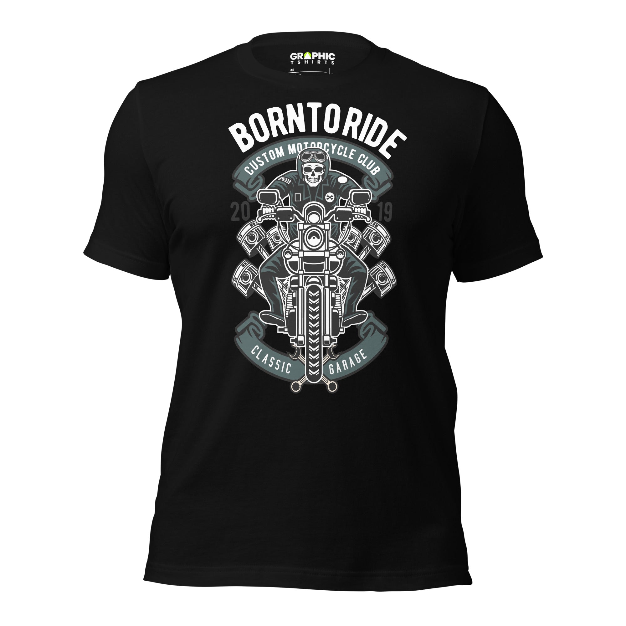 Unisex Staple T-Shirt - Born To Ride Custom Motorcycle Club Classic Garage - GRAPHIC T-SHIRTS