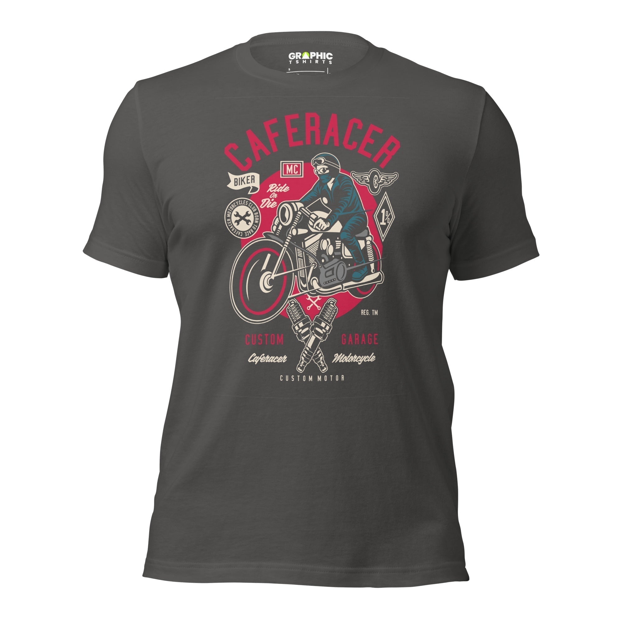 Unisex Staple T-Shirt - Cafe Racer Motorcycle Ride Or Die Custom Garage Custom Motor - GRAPHIC T-SHIRTS