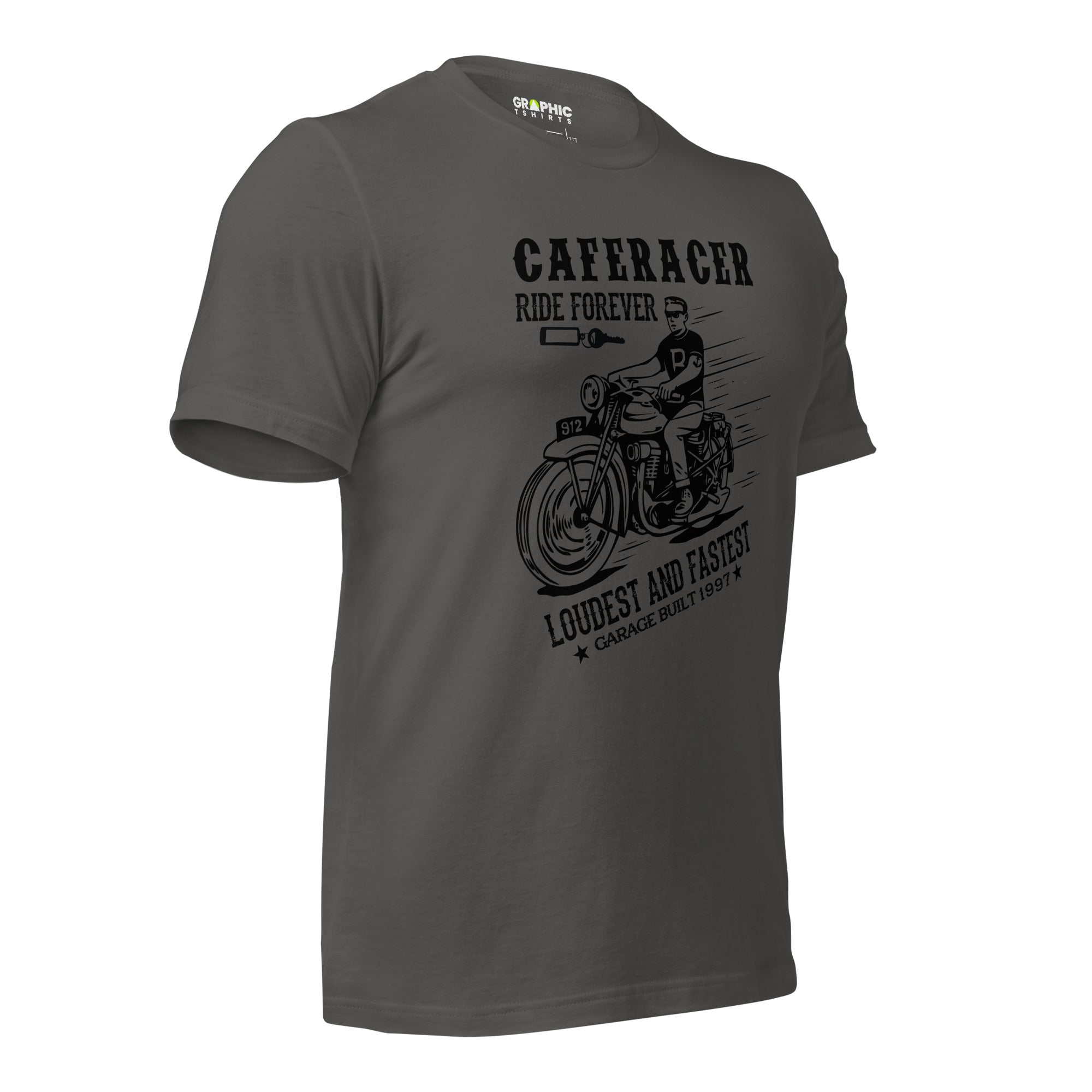 Unisex Staple T-Shirt - Cafe Racer Ride Forever Loudest And Fastest Garage Built 1997 - GRAPHIC T-SHIRTS
