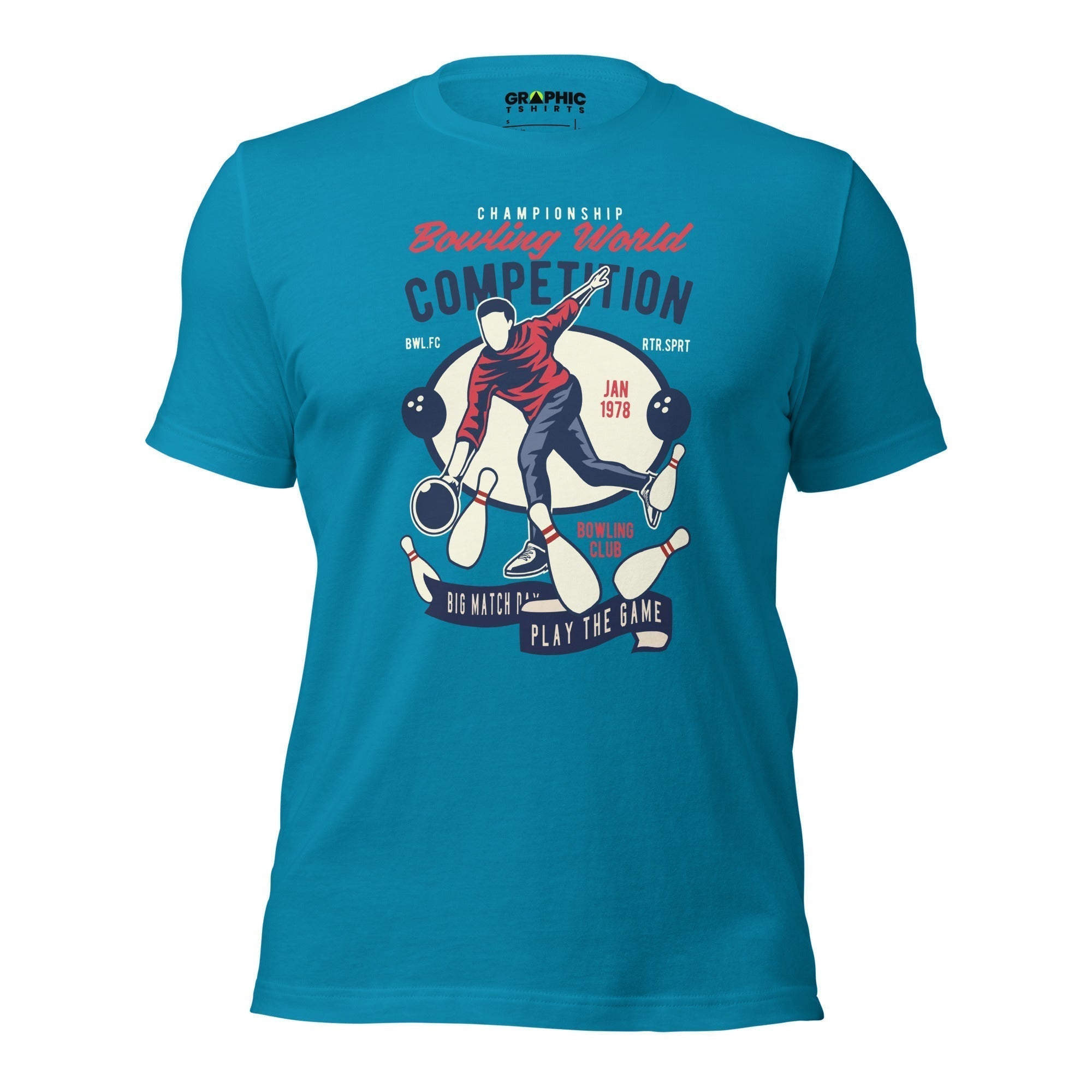 Unisex Staple T-Shirt - Championship Bowling World Competition January 1978 Bowling Club Big Match Day Play The Game - GRAPHIC T-SHIRTS