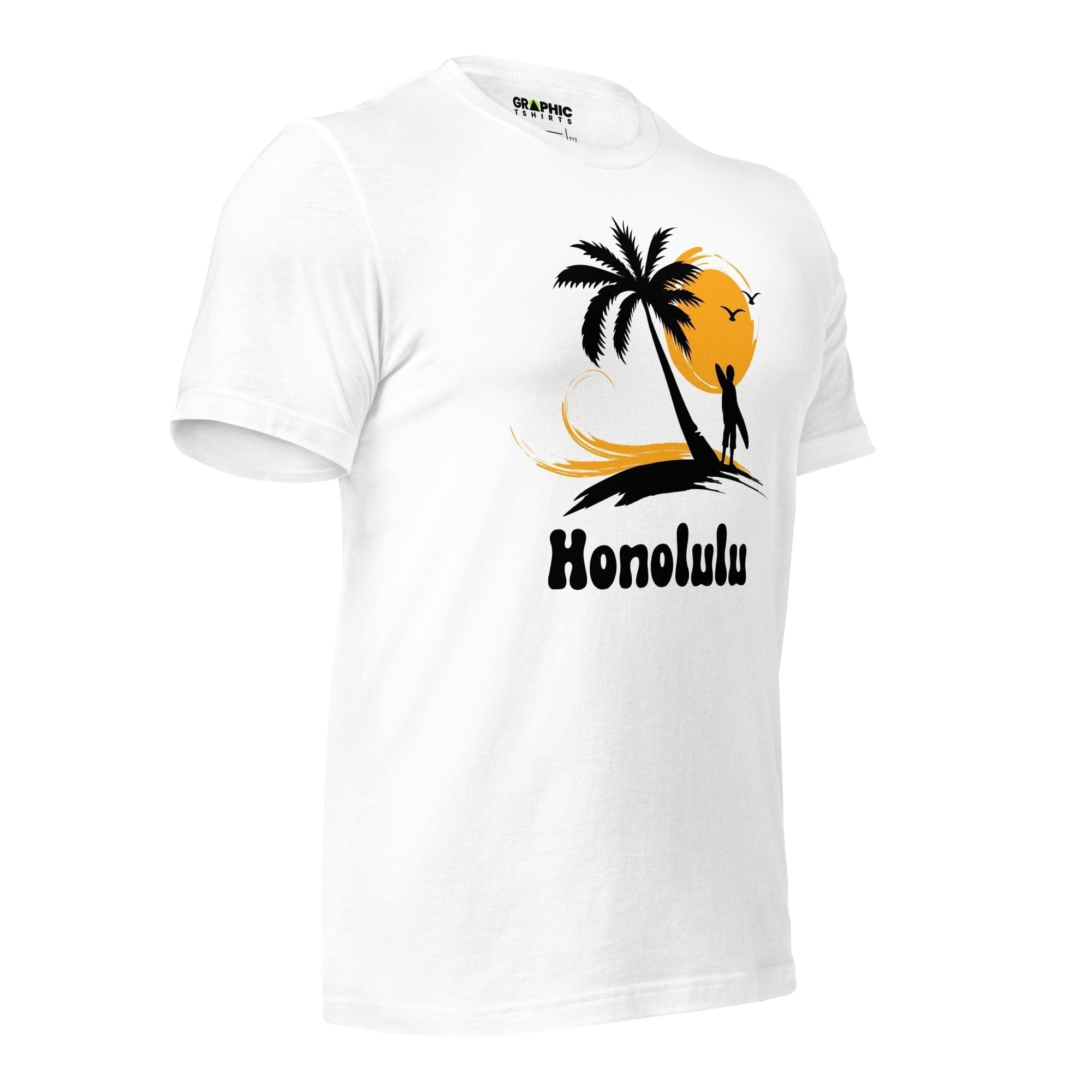 Unisex Staple T-Shirt - Honolulu Vintage Sunset Surfer - GRAPHIC T-SHIRTS