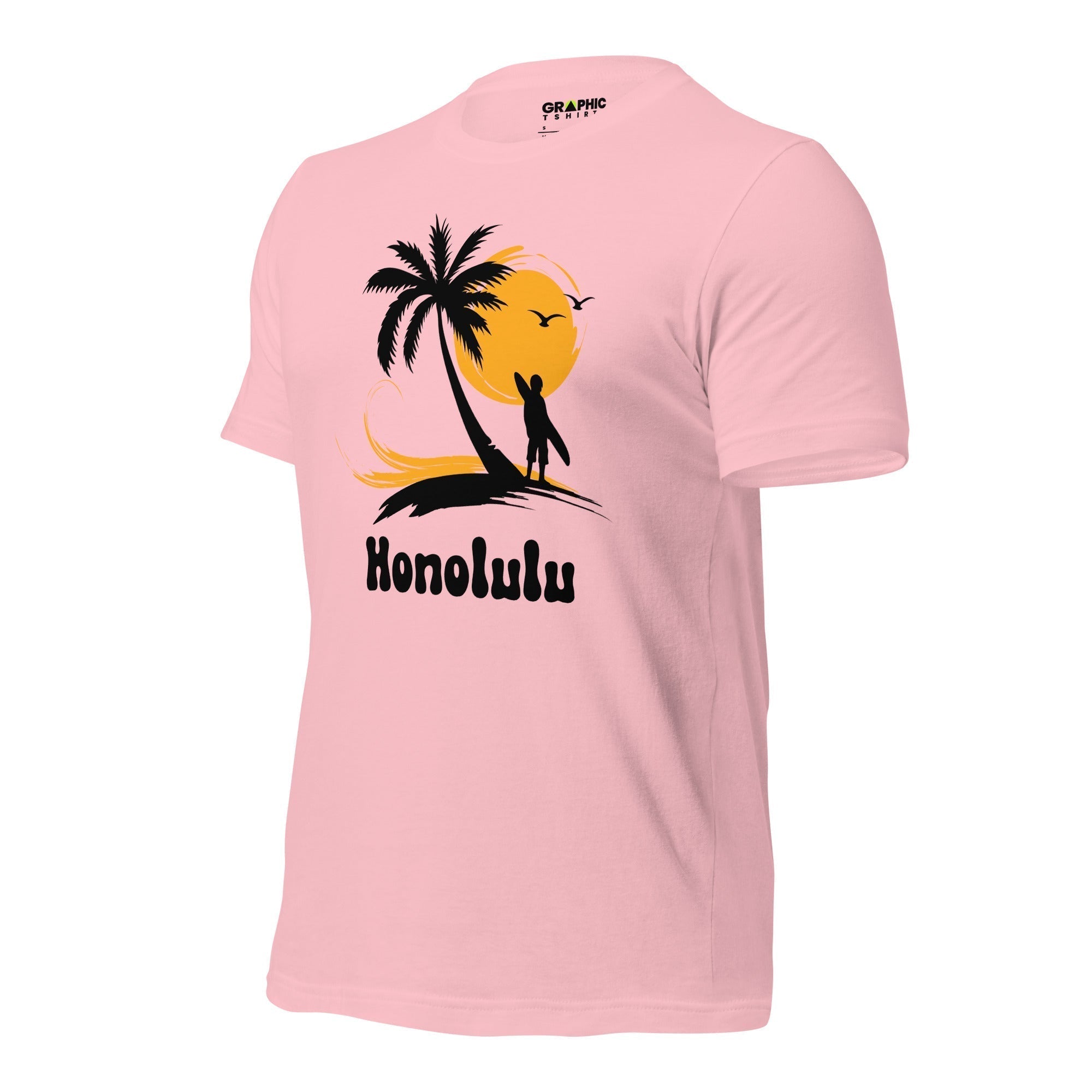 Unisex Staple T-Shirt - Honolulu Vintage Sunset Surfer - GRAPHIC T-SHIRTS
