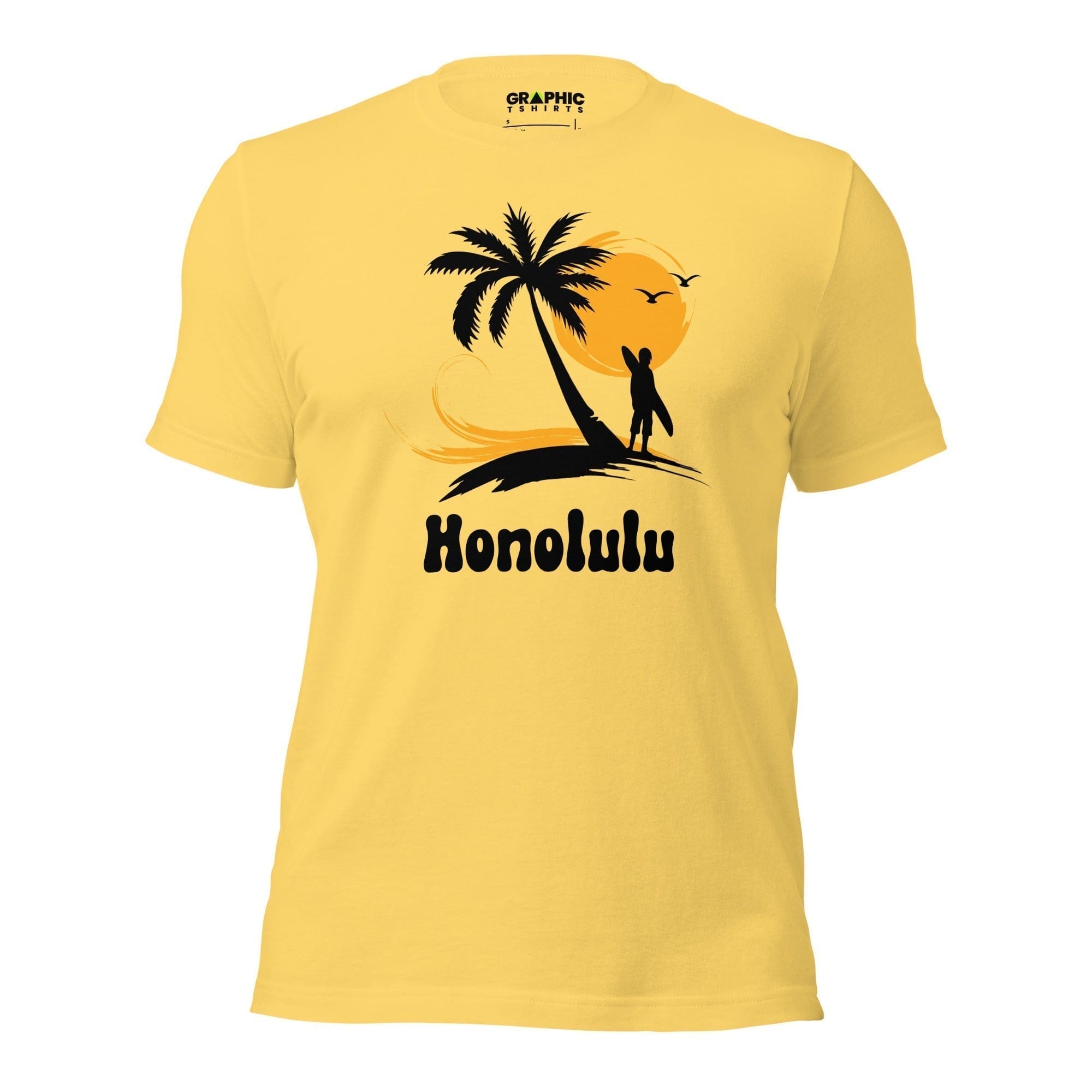 Unisex Staple T-Shirt - Honolulu Vintage Sunset Surfer - GRAPHIC T-SHIRTS