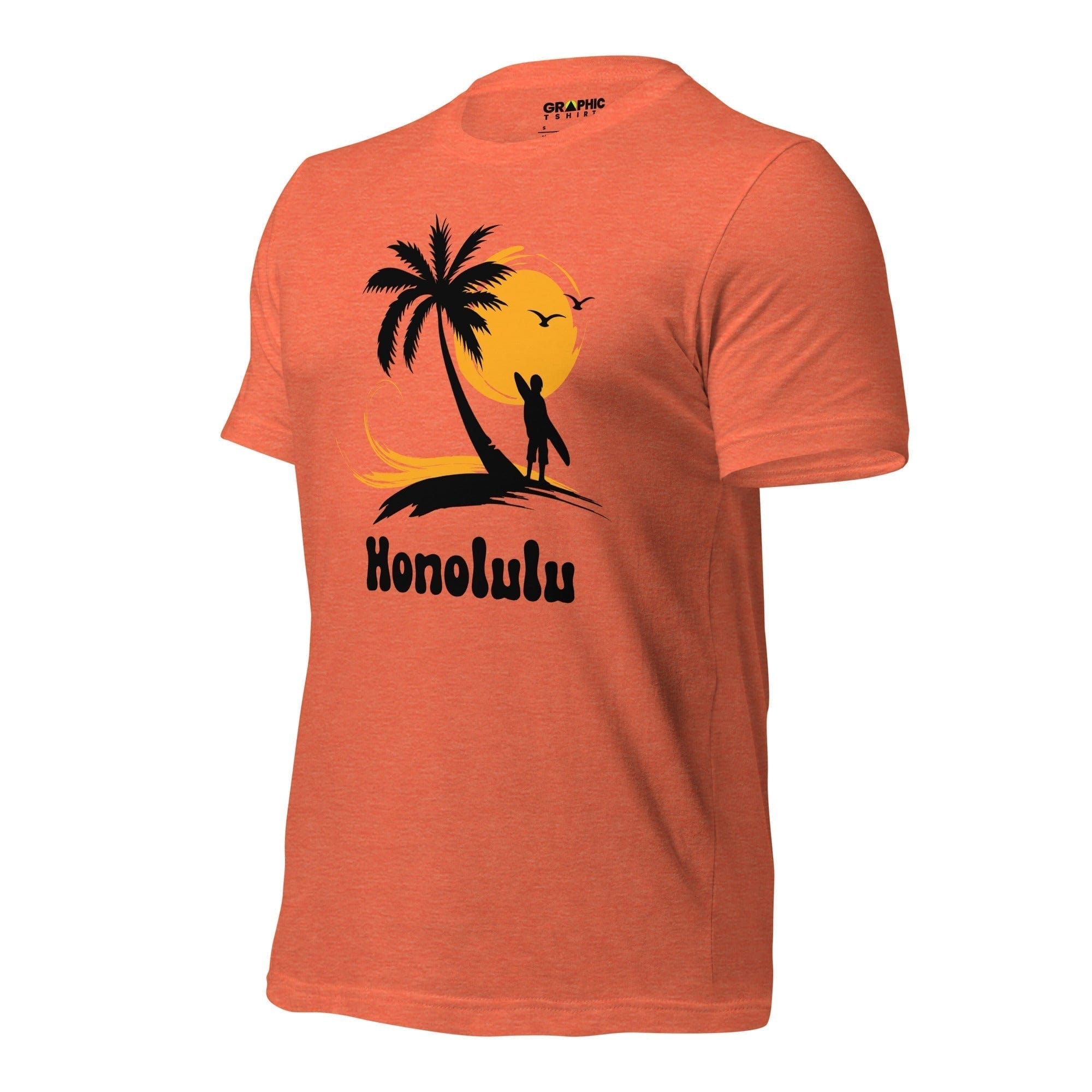 Unisex Staple T-Shirt - Honolulu Vintage Sunset Surfer - GRAPHIC T-SHIRTS