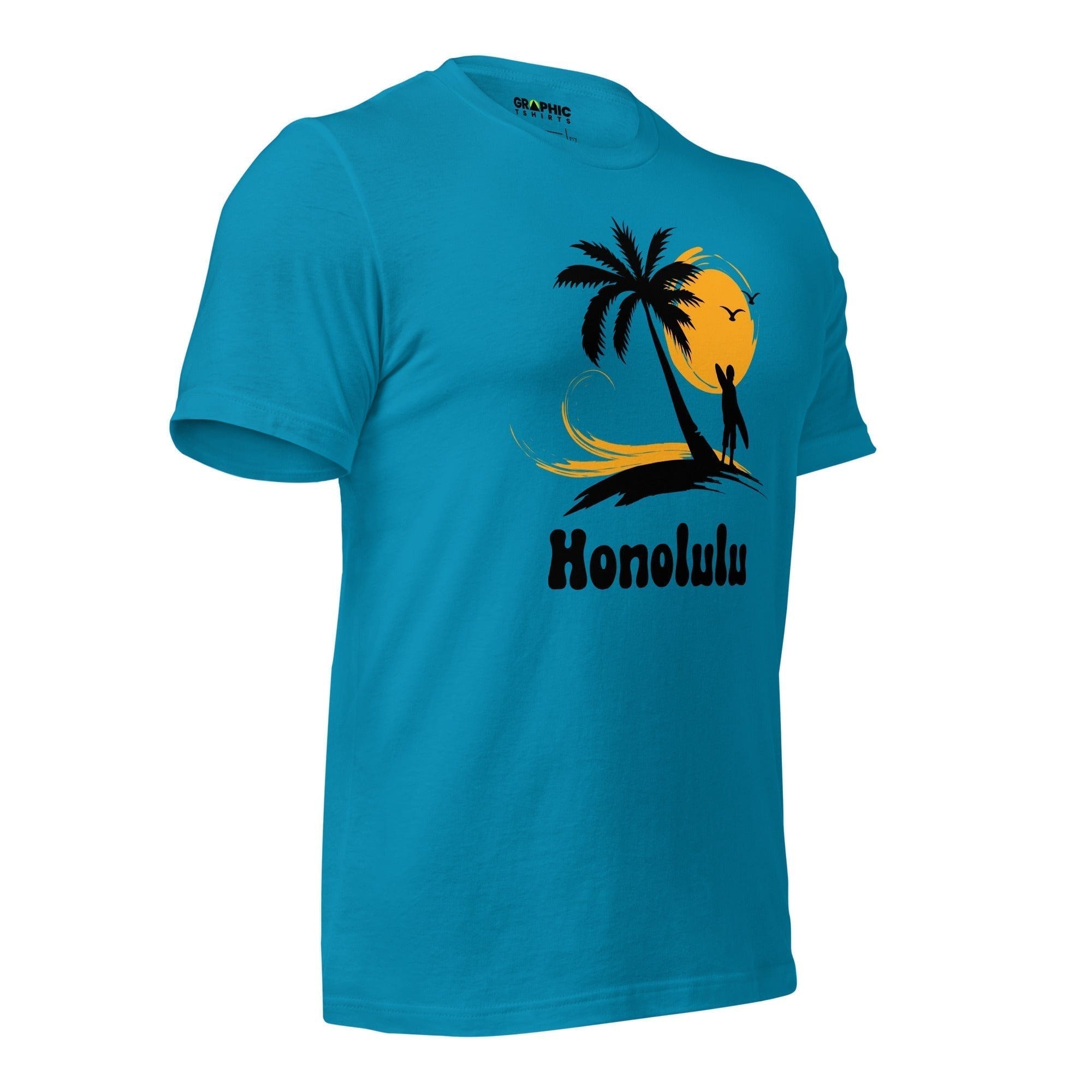 Unisex Staple T-Shirt - Honolulu Vintage Sunset Surfer - GRAPHIC T-SHIRTS