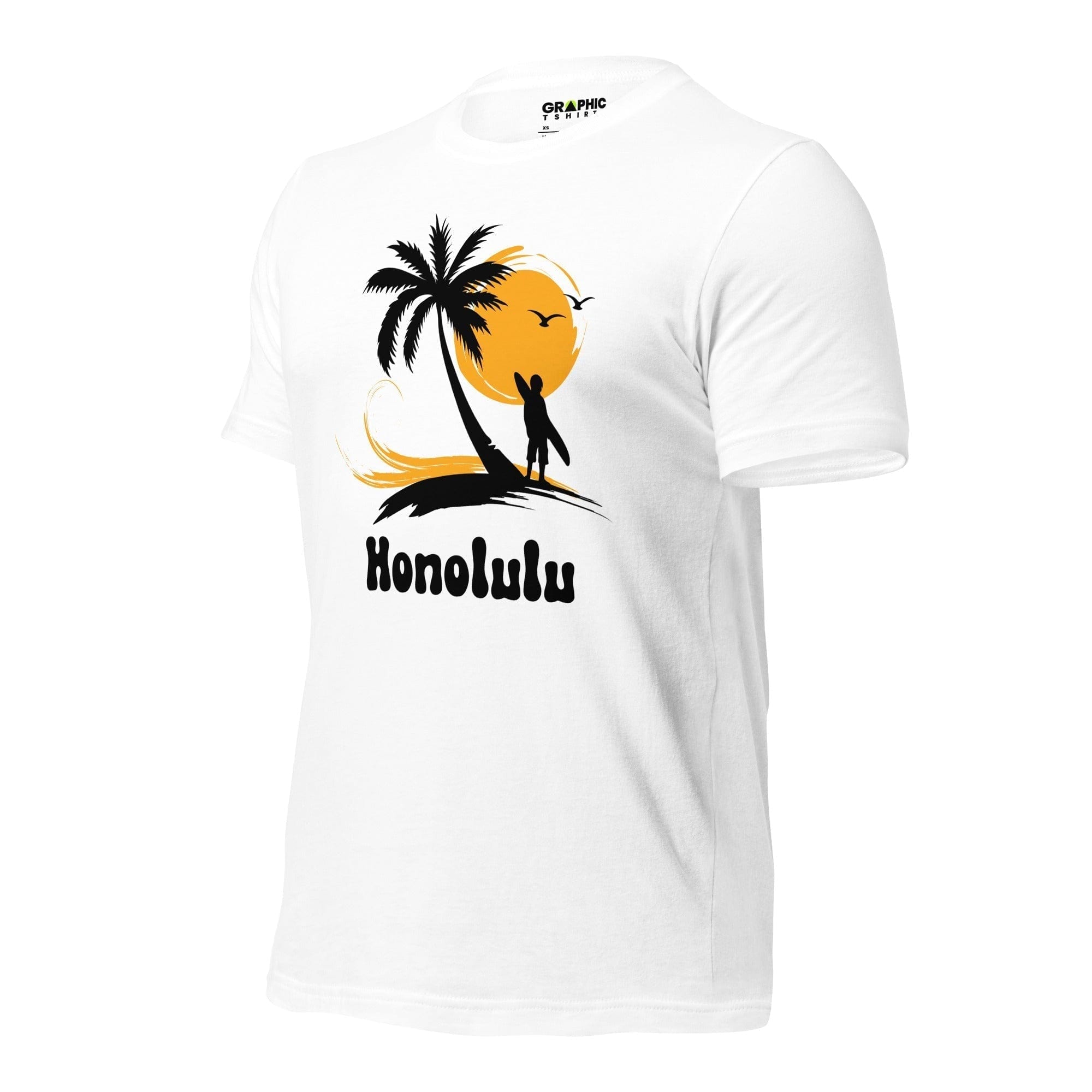 Unisex Staple T-Shirt - Honolulu Vintage Sunset Surfer - GRAPHIC T-SHIRTS