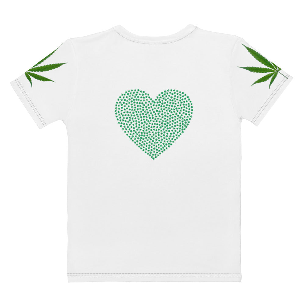 Women's All-Over Print Crew Neck T-Shirt - 420 Love - GRAPHIC T-SHIRTS
