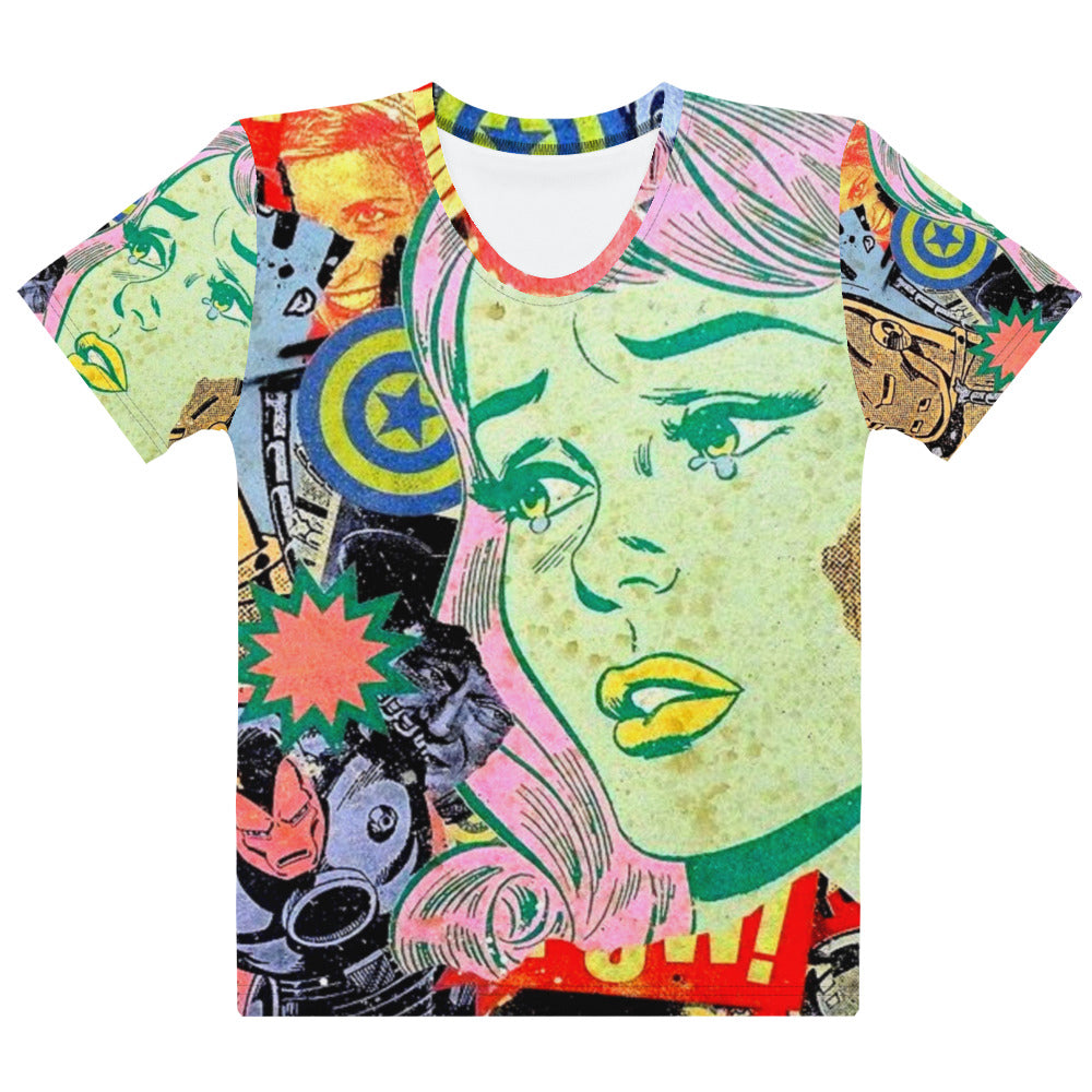 Women's All-Over Print Crew Neck T-Shirt - Cry Baby Vintage Pop Art - GRAPHIC T-SHIRTS