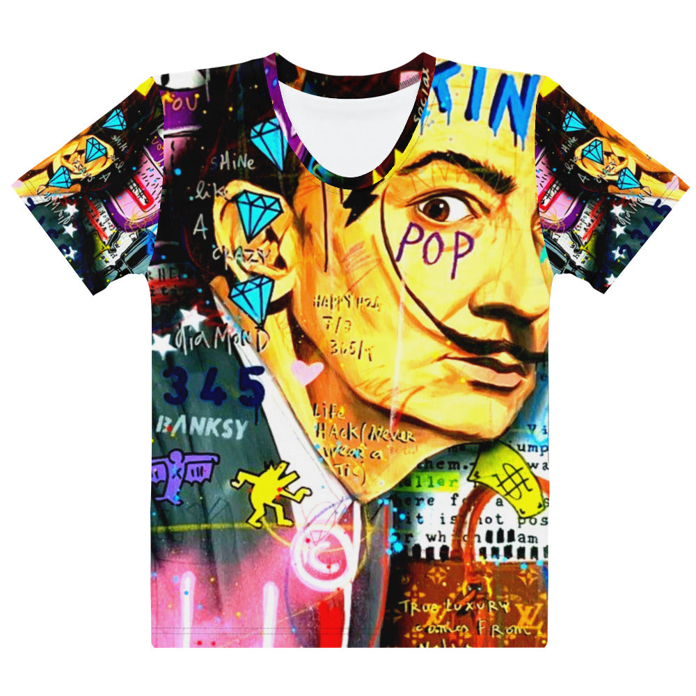 Women's All-Over Print Crew Neck T-Shirt - Dali King Of Pop - GRAPHIC T-SHIRTS