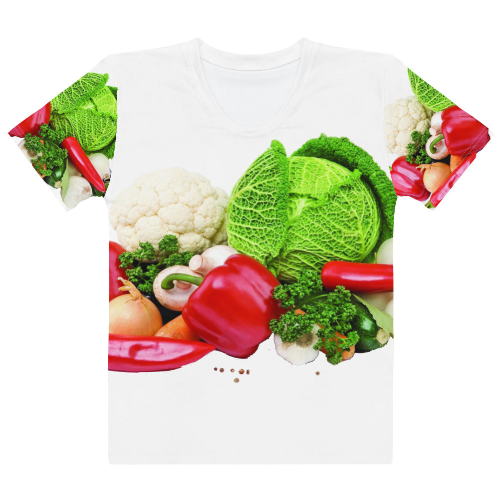 Women's All-Over Print Women's Crew Neck T-Shirt - Healthy Vegetables - GRAPHIC T-SHIRTS