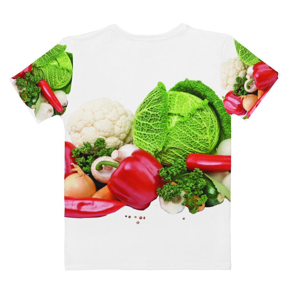Women's All-Over Print Women's Crew Neck T-Shirt - Healthy Vegetables - GRAPHIC T-SHIRTS