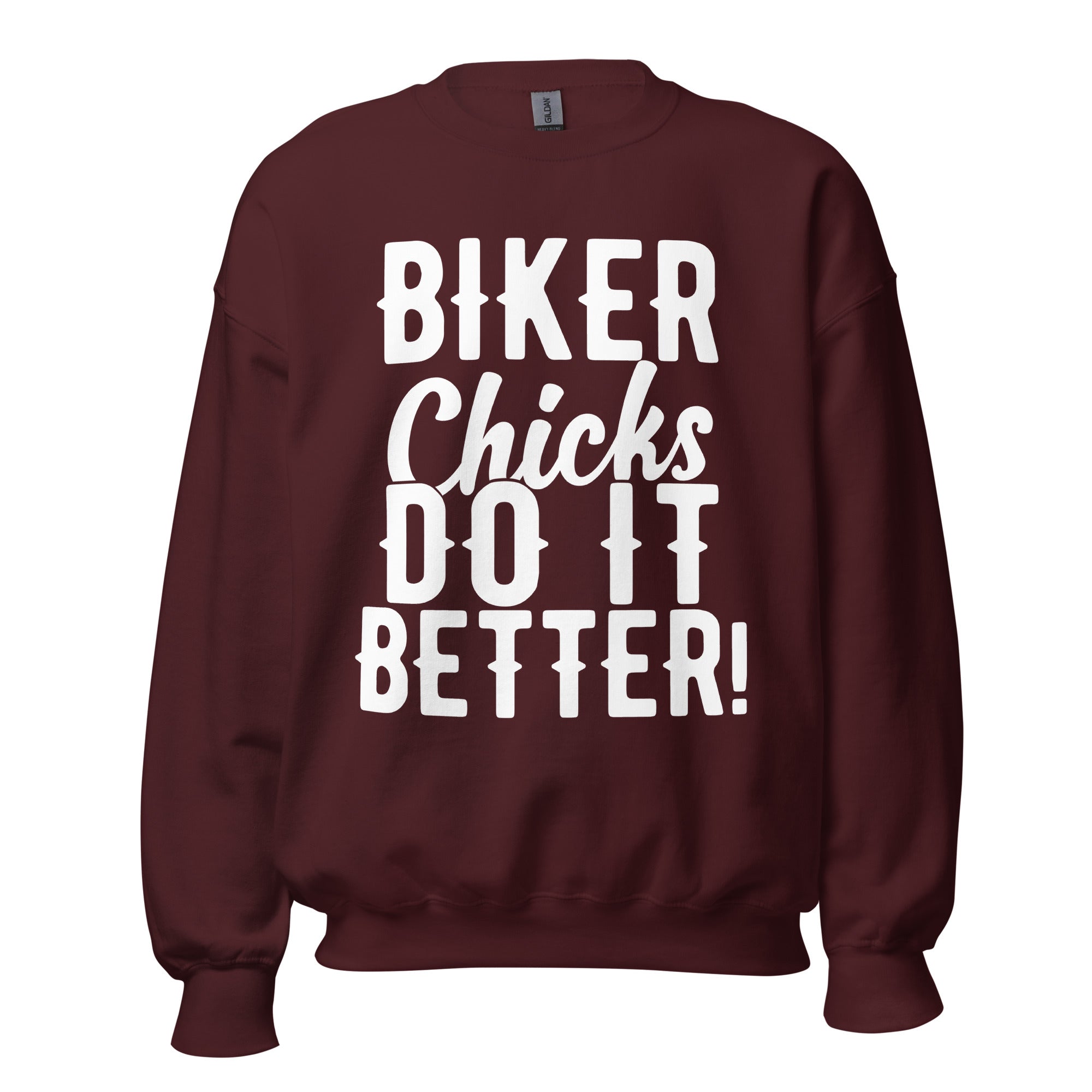 Women's Crew Neck Sweatshirt - Biker Chicks Do It Better - GRAPHIC T-SHIRTS