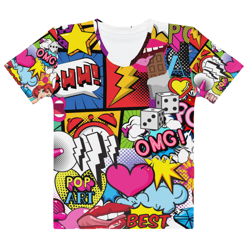 Women's Crew Neck T-shirt - Kissi Kissi Pop Art - GRAPHIC T-SHIRTS