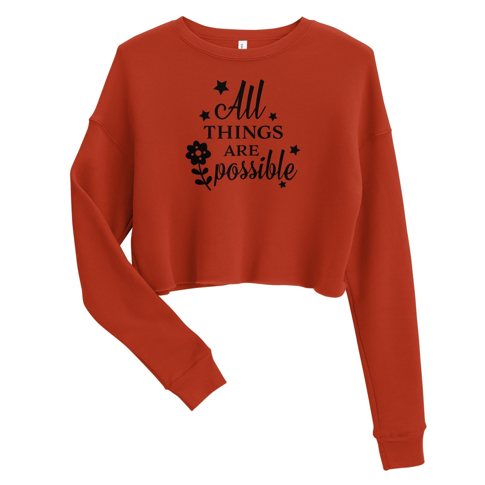 Women's Cropped Sweatshirt - All Things Are Possible - GRAPHIC T-SHIRTS
