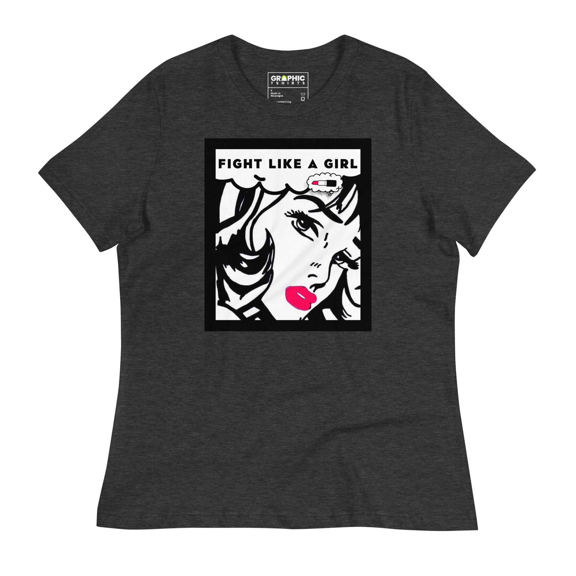 Women's Relaxed T-Shirt - Fight Like A Girl Pop Art - GRAPHIC T-SHIRTS