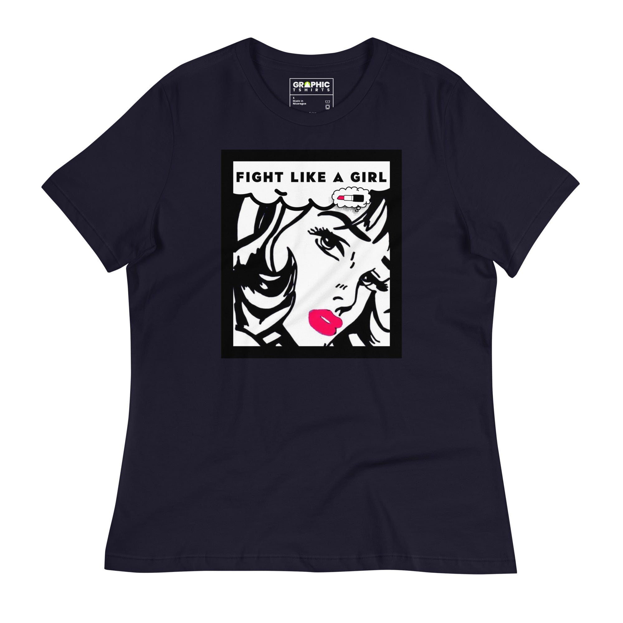 Women's Relaxed T-Shirt - Fight Like A Girl Pop Art - GRAPHIC T-SHIRTS