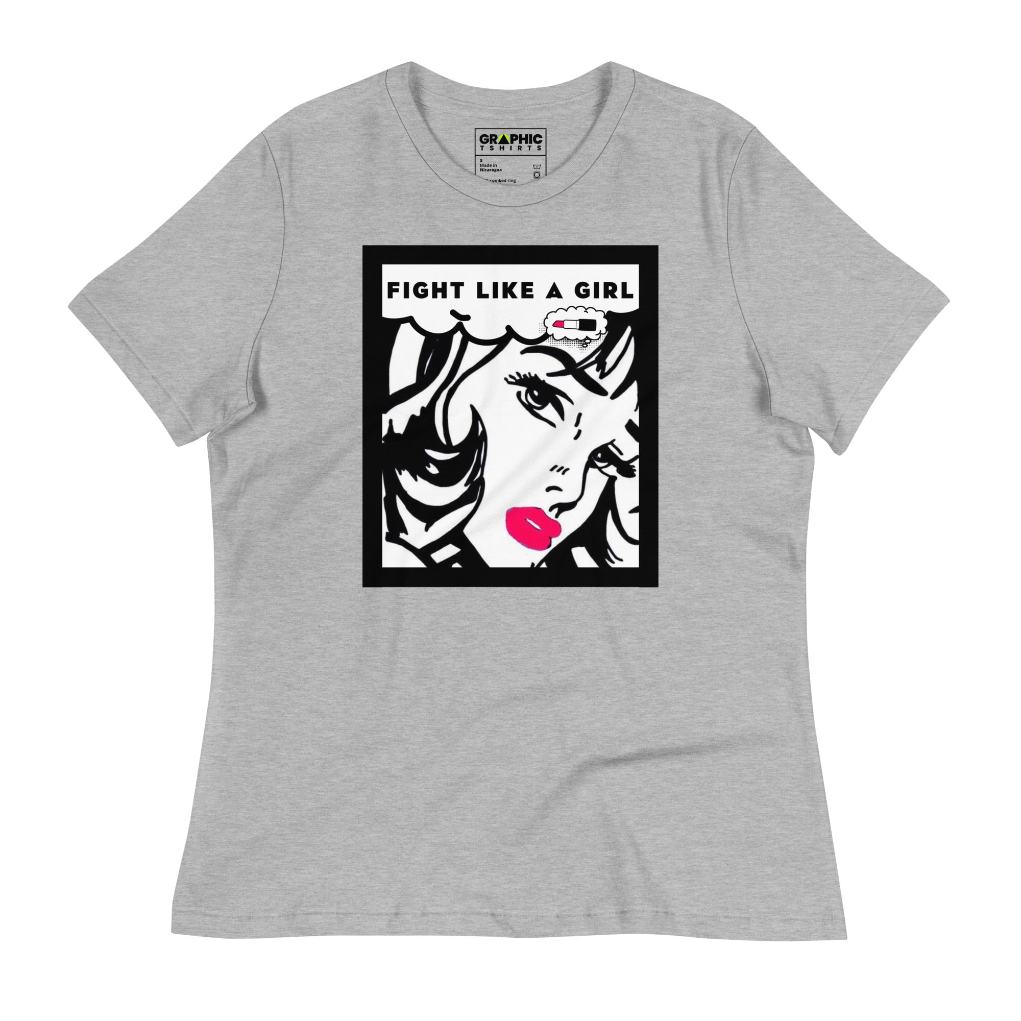 Women's Relaxed T-Shirt - Fight Like A Girl Pop Art - GRAPHIC T-SHIRTS