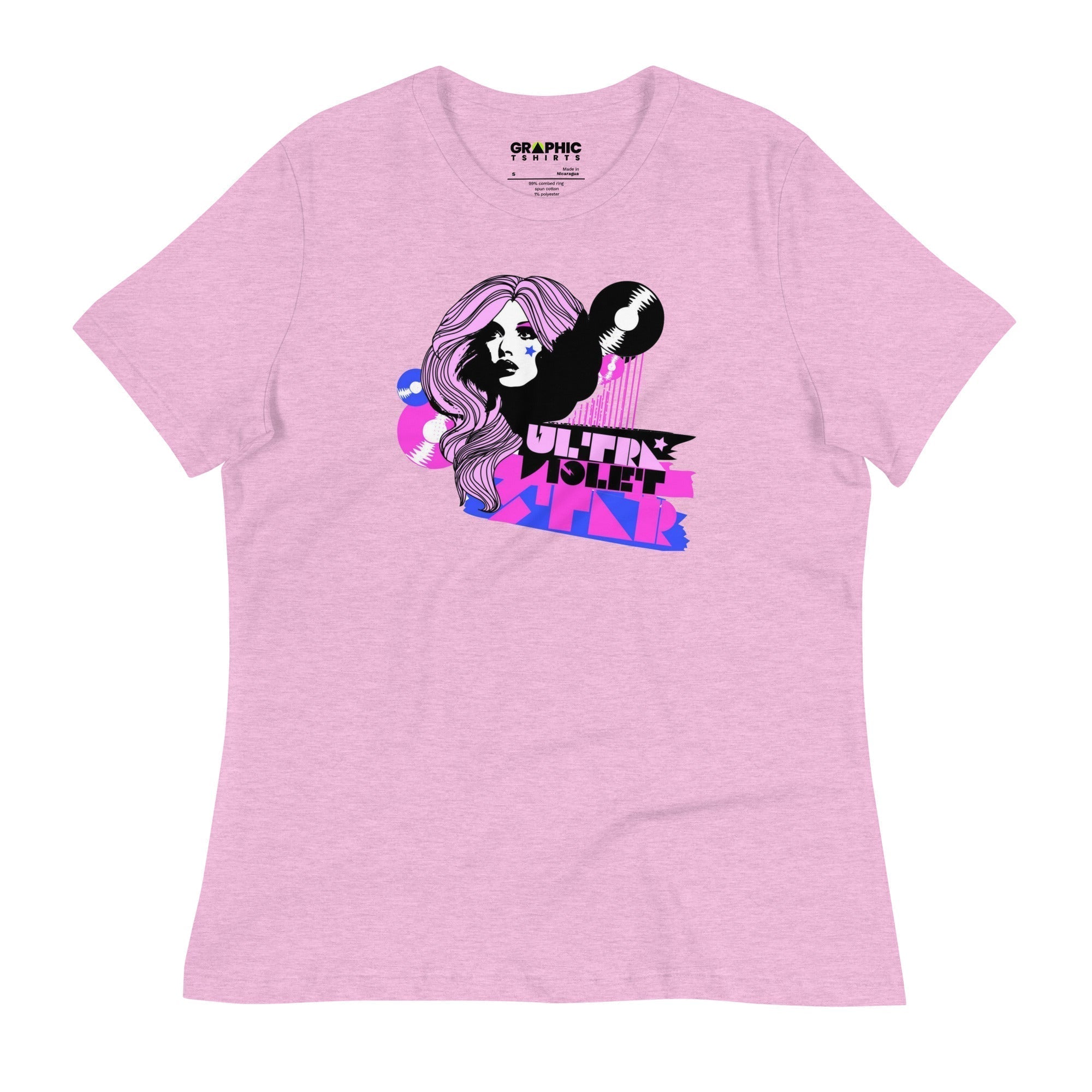 Women's Relaxed T-Shirt - Ultra Violet Star - GRAPHIC T-SHIRTS