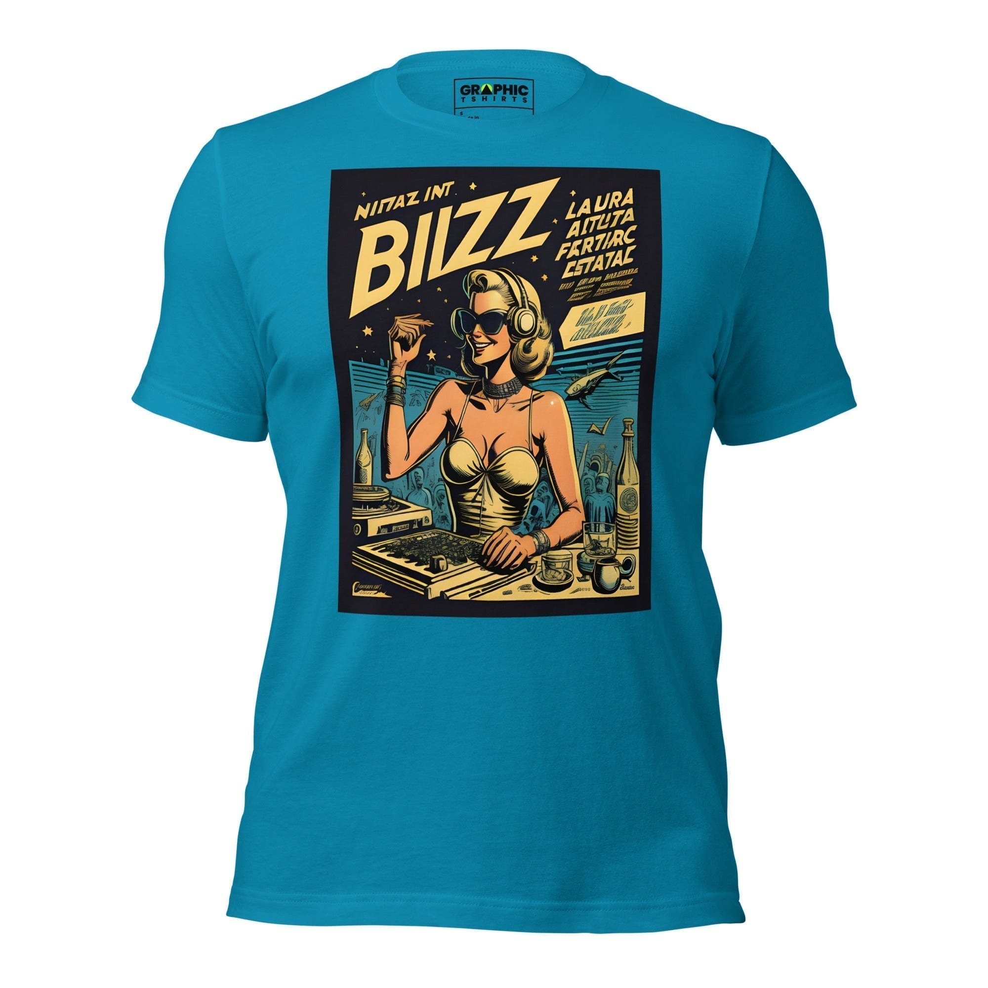 GRAPHIC T-SHIRTS Aqua / S Unisex Crew Neck T-Shirt - Ibiza Night Club Heroes Comic Series v.15