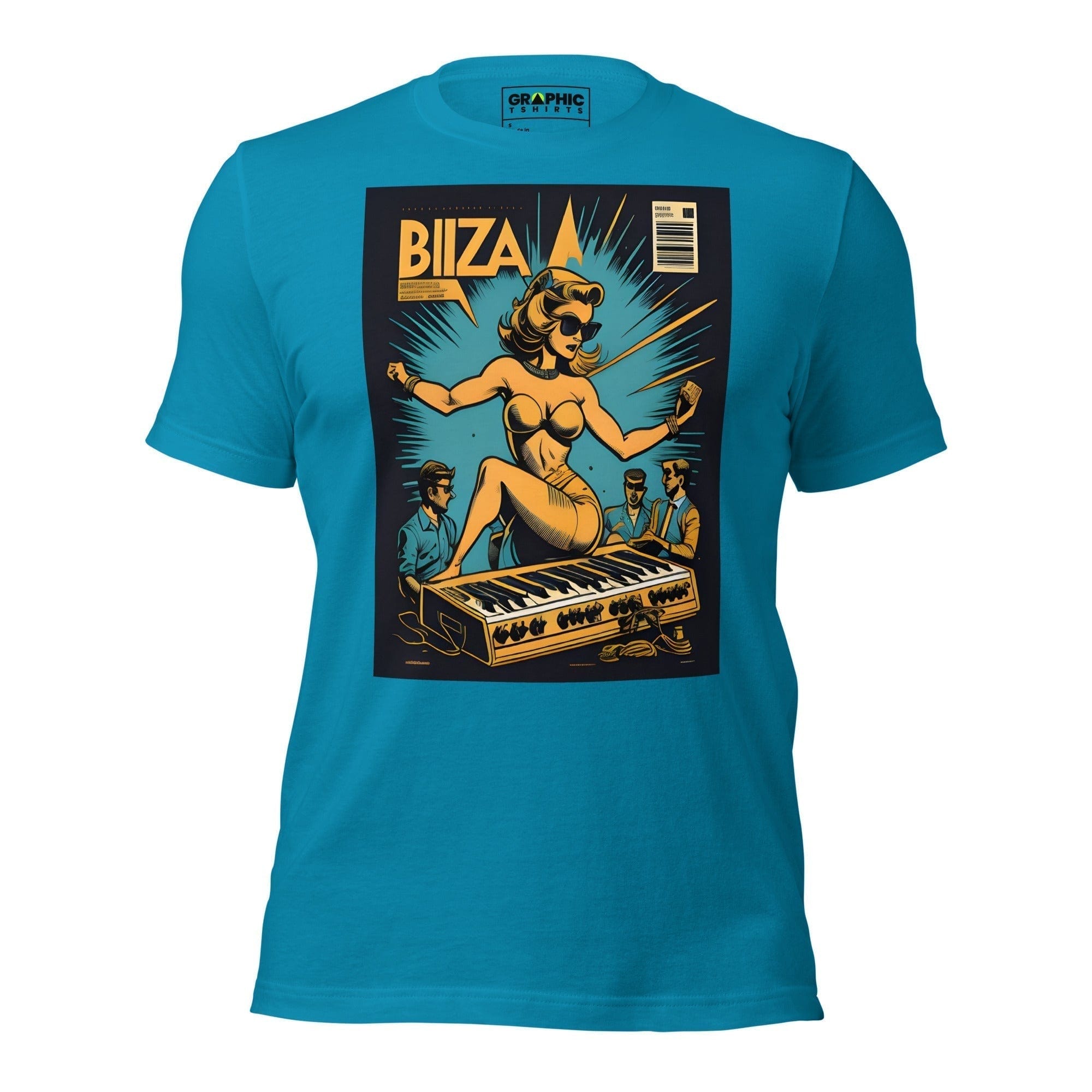 GRAPHIC T-SHIRTS Aqua / S Unisex Crew Neck T-Shirt - Ibiza Night Club Heroes Comic Series v.19