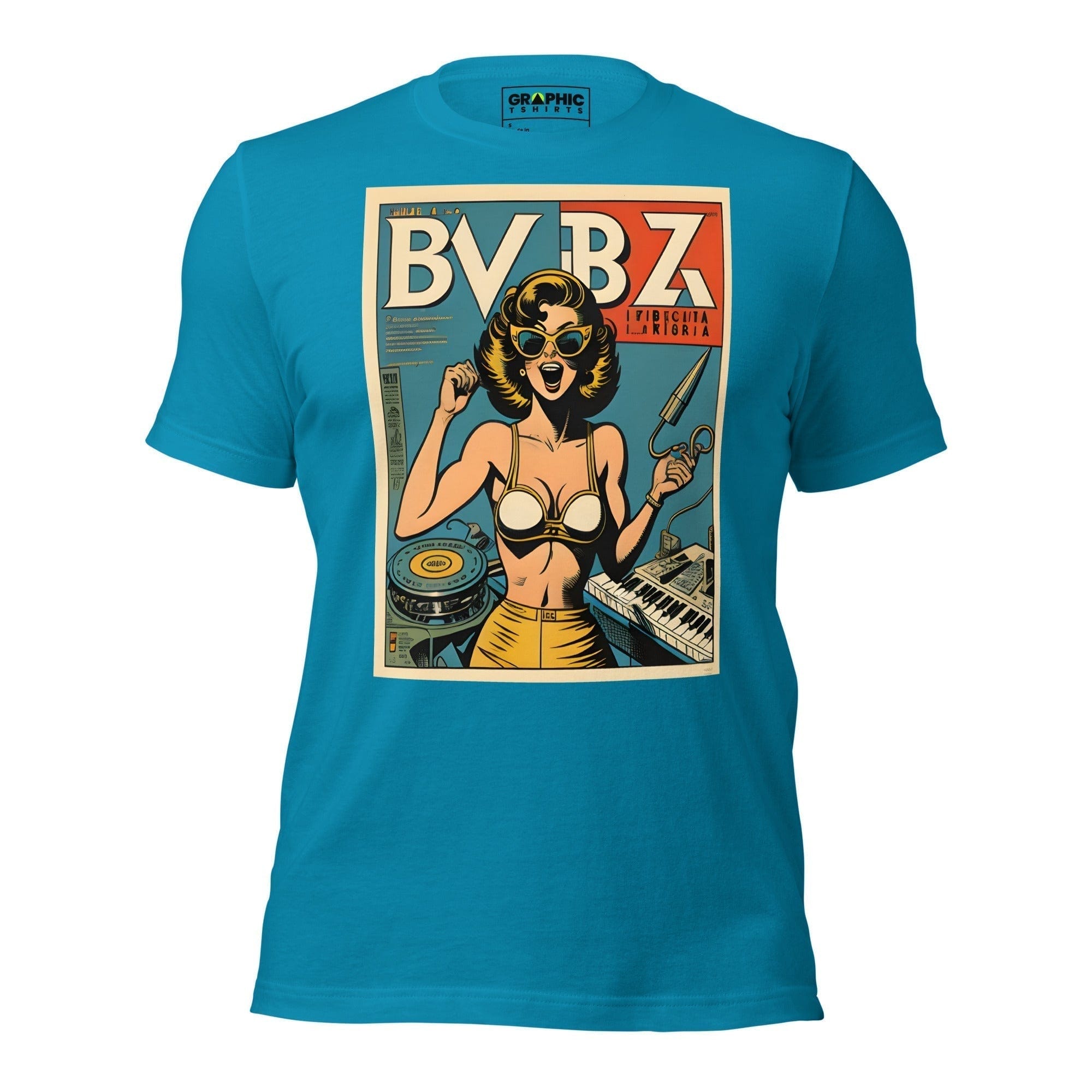 GRAPHIC T-SHIRTS Aqua / S Unisex Crew Neck T-Shirt - Ibiza Night Club Heroes Comic Series v.34