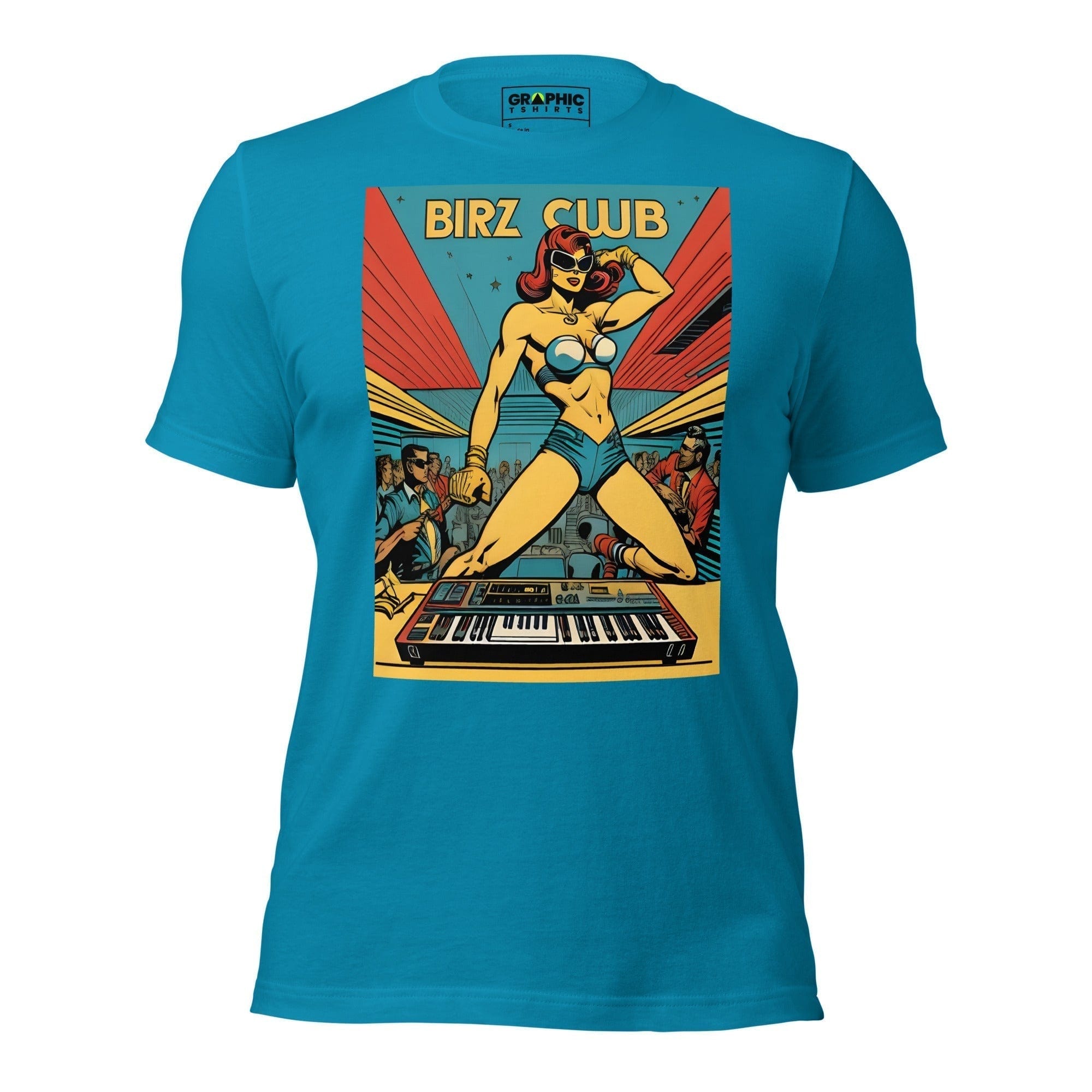 GRAPHIC T-SHIRTS Aqua / S Unisex Crew Neck T-Shirt - Ibiza Night Club Heroes Comic Series v.4