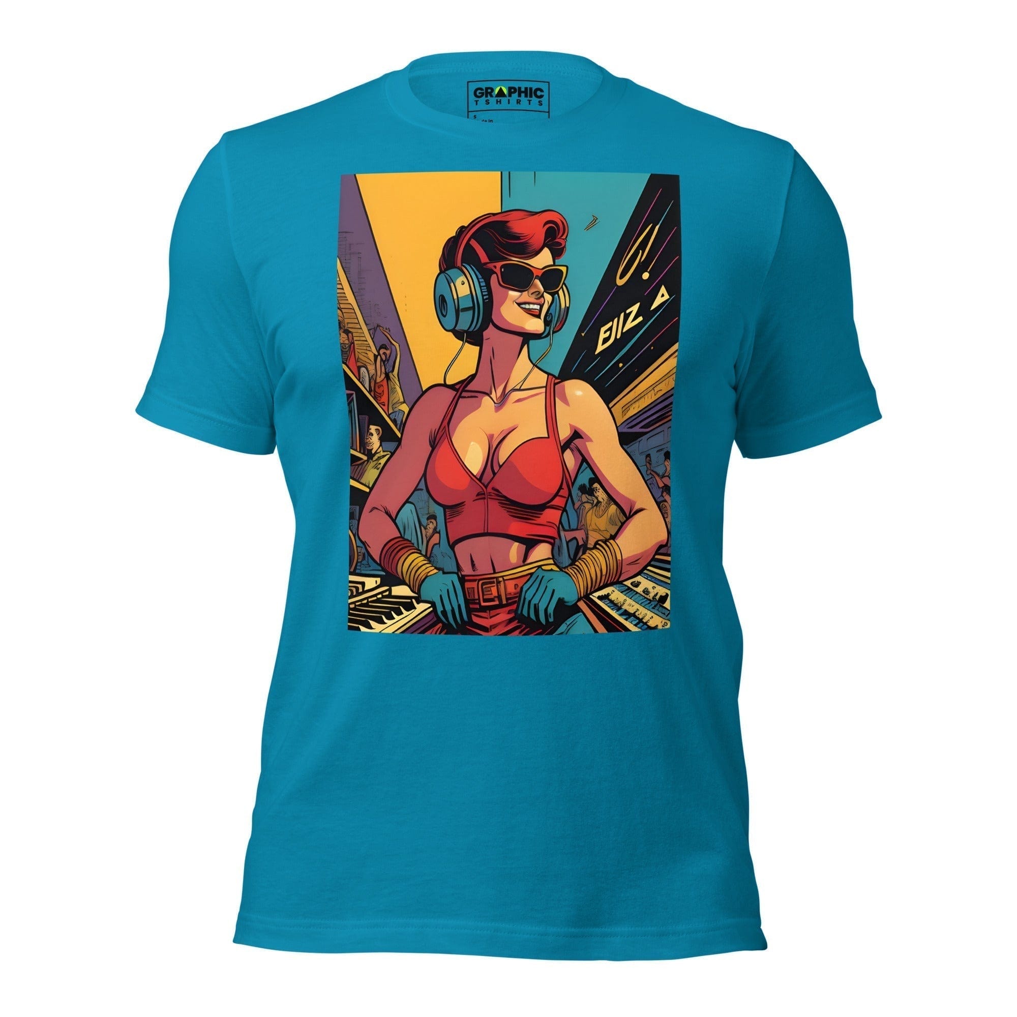 GRAPHIC T-SHIRTS Aqua / S Unisex Crew Neck T-Shirt - Ibiza Night Club Heroes Comic Series v.50