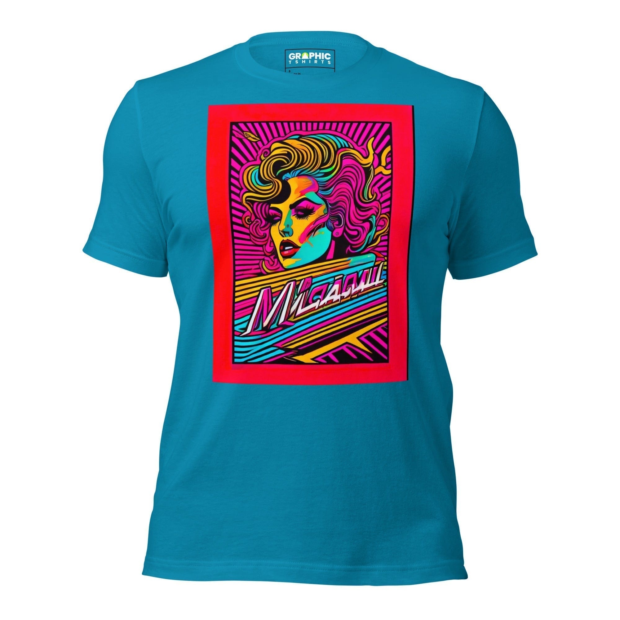 GRAPHIC T-SHIRTS Aqua / S Unisex Crew Neck T-Shirt - Miami Heatwave Series v.1