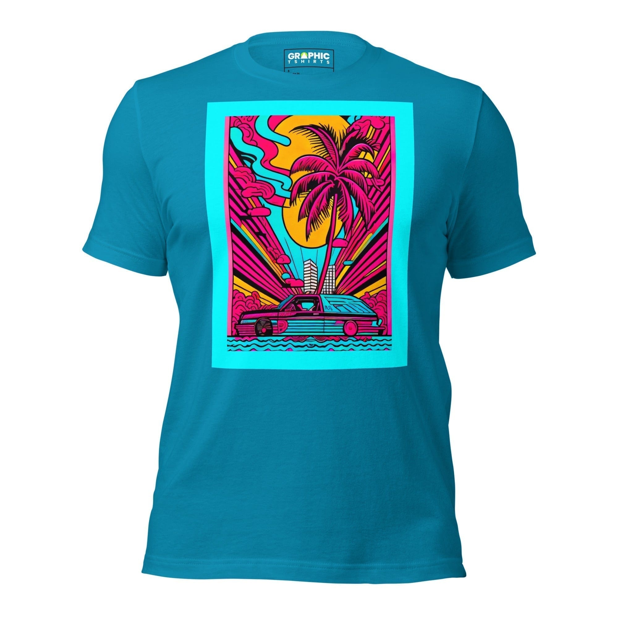 GRAPHIC T-SHIRTS Aqua / S Unisex Crew Neck T-Shirt - Miami Heatwave Series v.15