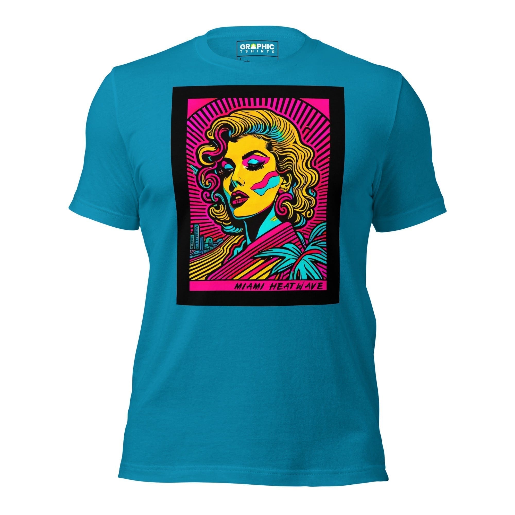 GRAPHIC T-SHIRTS Aqua / S Unisex Crew Neck T-Shirt - Miami Heatwave Series v.20