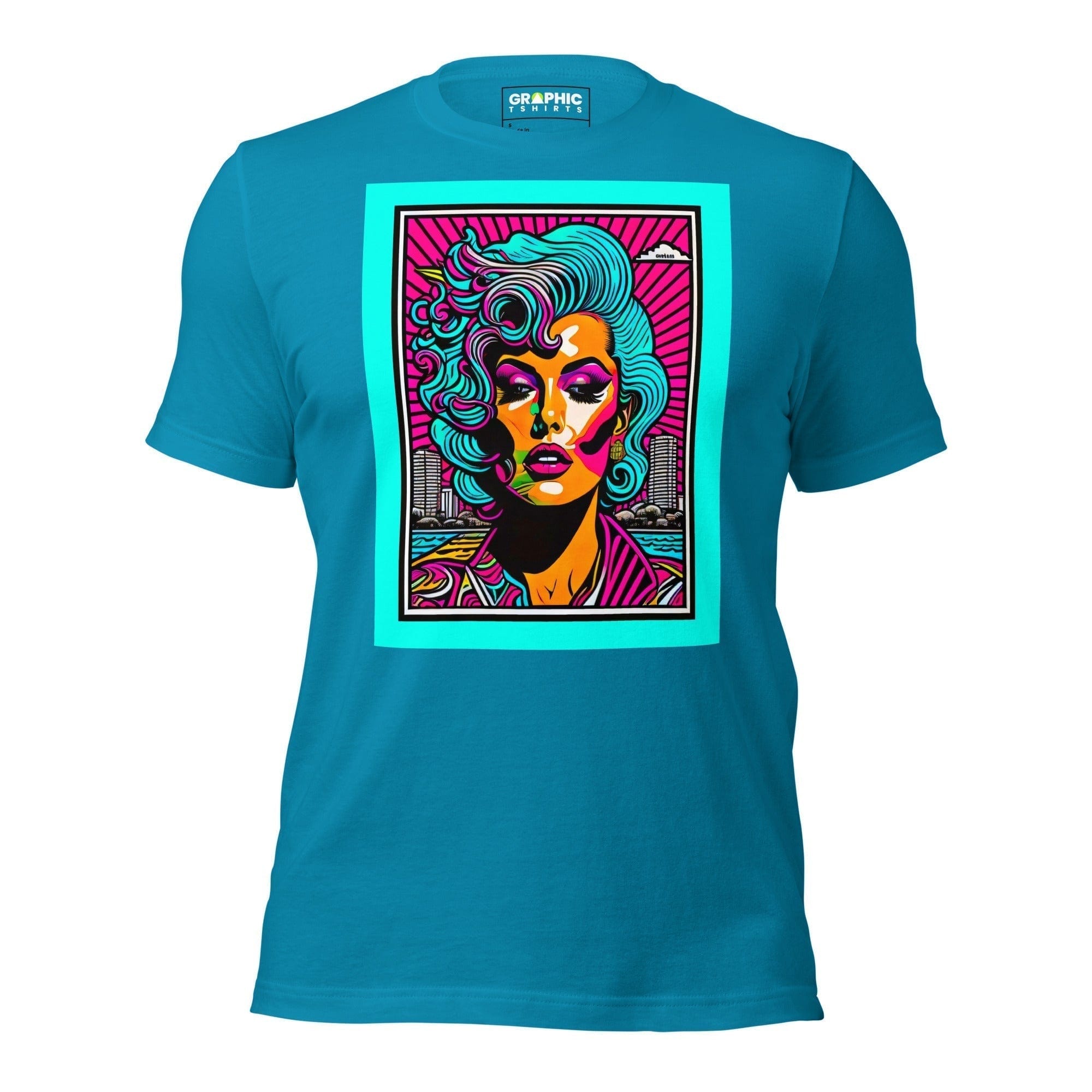 GRAPHIC T-SHIRTS Aqua / S Unisex Crew Neck T-Shirt - Miami Heatwave Series v.23