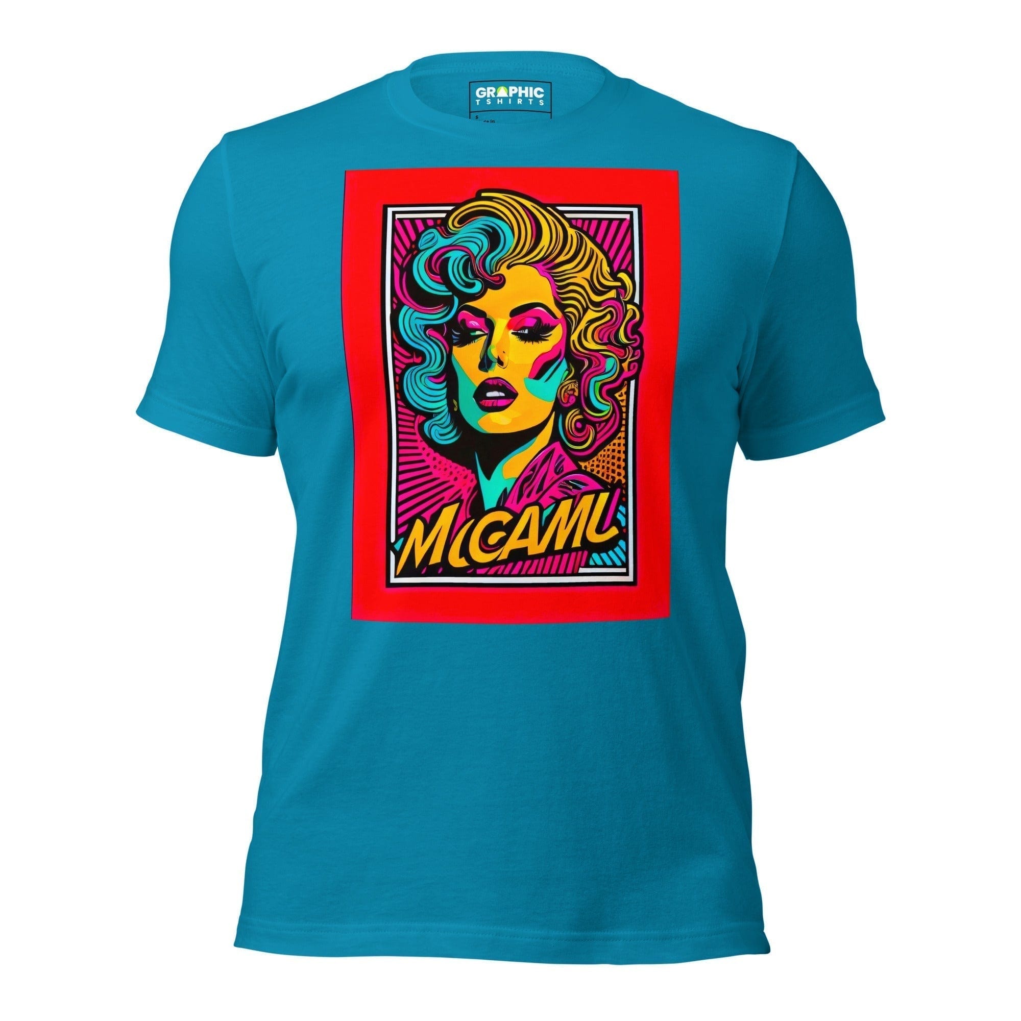 GRAPHIC T-SHIRTS Aqua / S Unisex Crew Neck T-Shirt - Miami Heatwave Series v.25