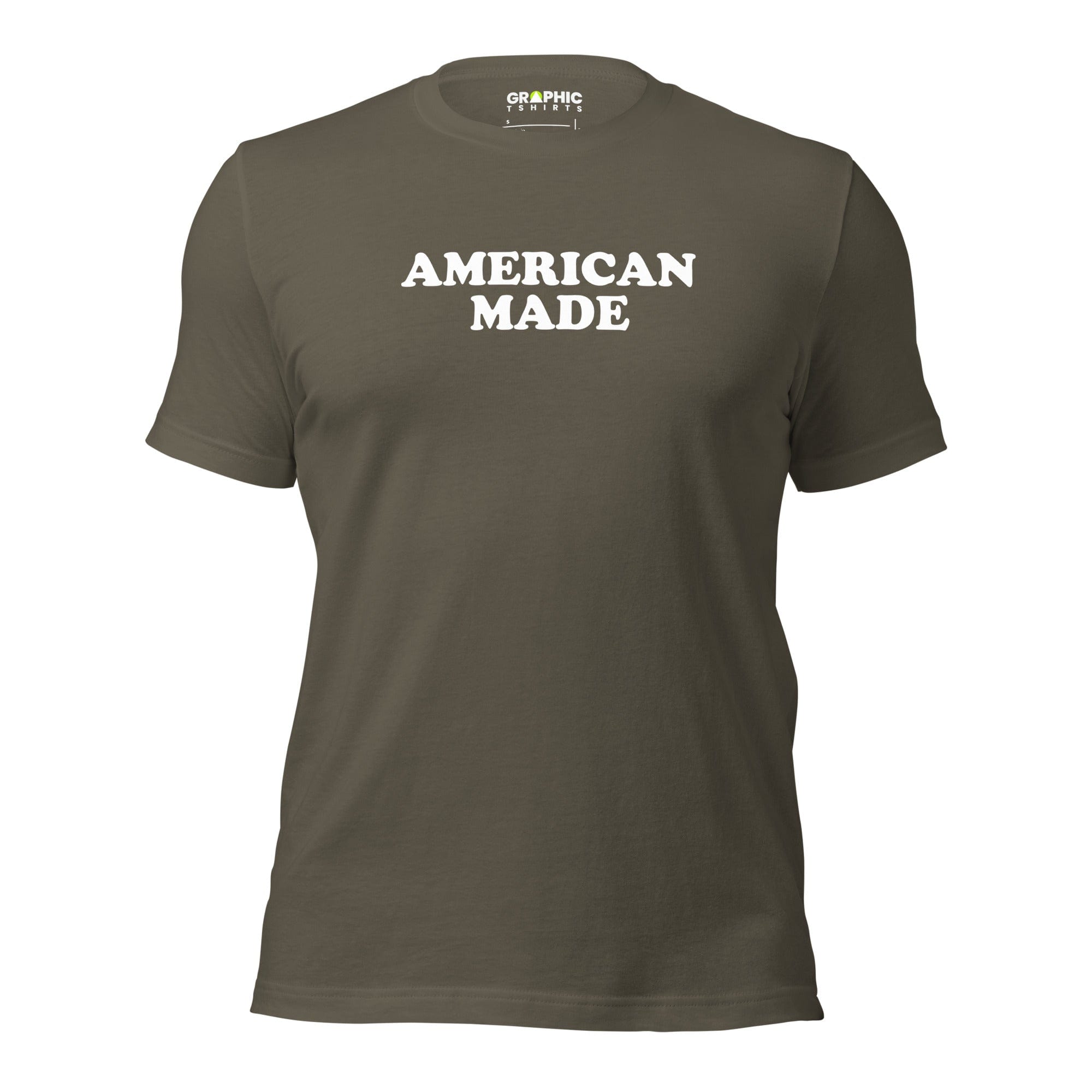 GRAPHIC T-SHIRTS Army / S Men's Crew Neck T-Shirt - American Made