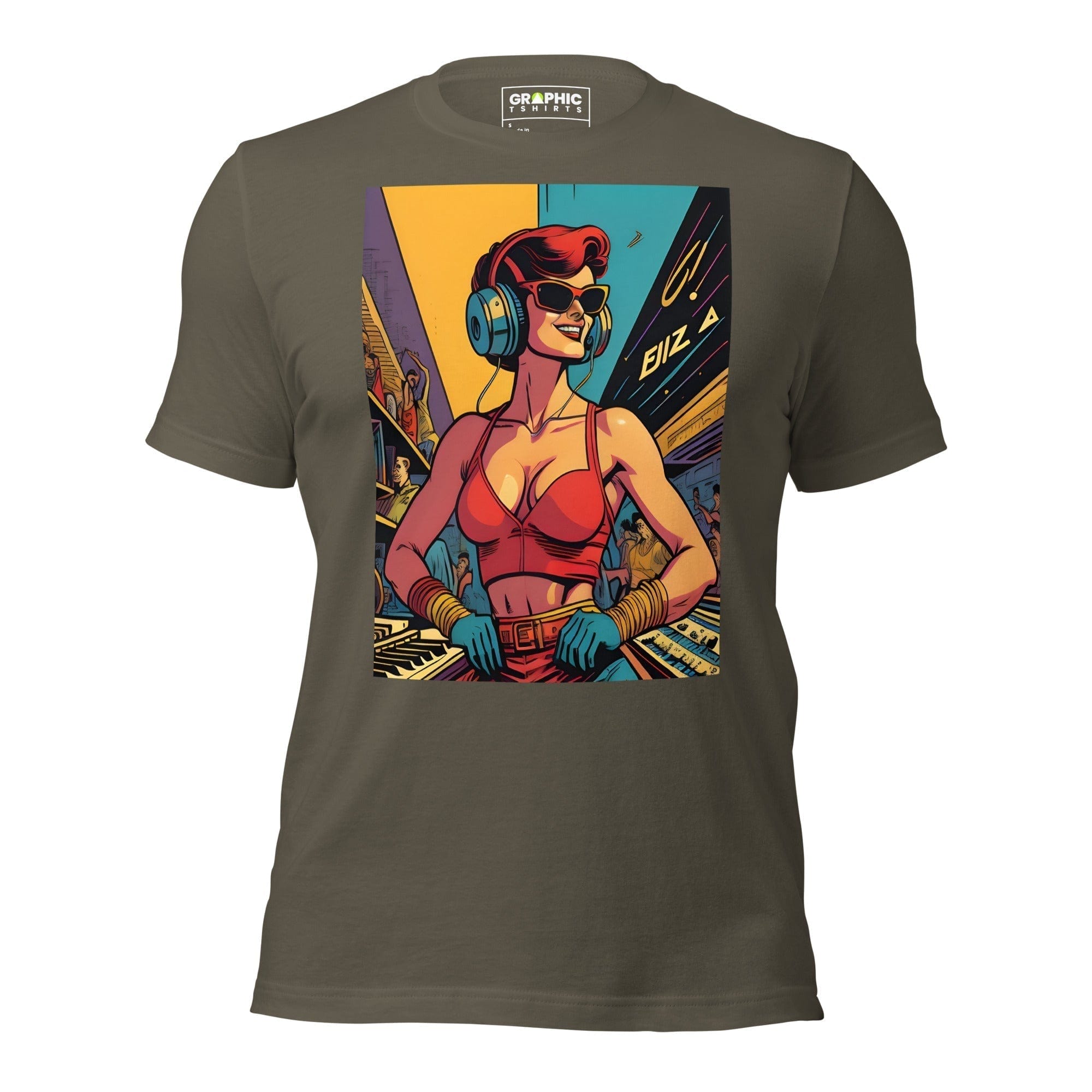 GRAPHIC T-SHIRTS Army / S Unisex Crew Neck T-Shirt - Ibiza Night Club Heroes Comic Series v.50