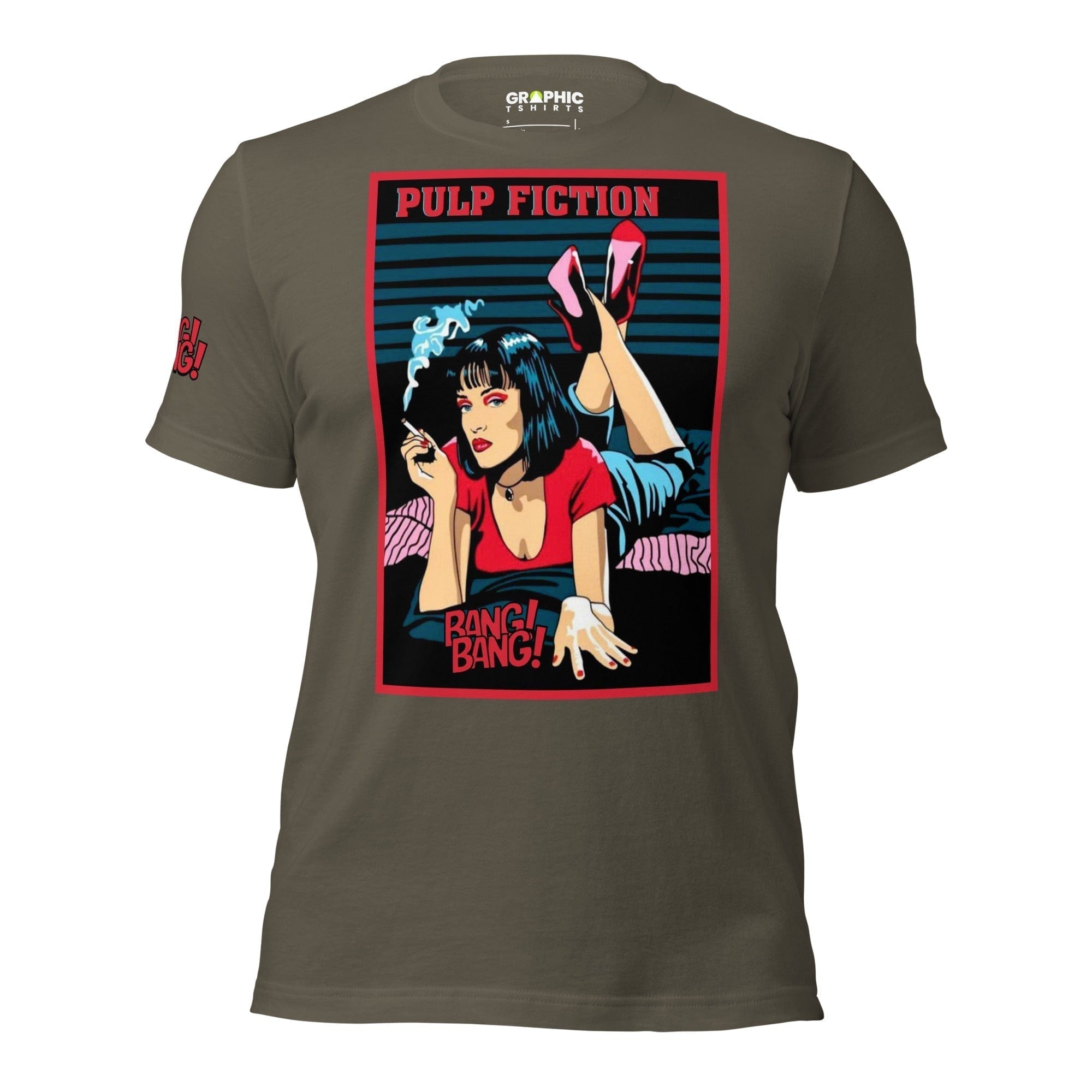 GRAPHIC T-SHIRTS Army / S Unisex Crew Neck T-Shirt - Pulp Fiction Bang! Bang! 💥