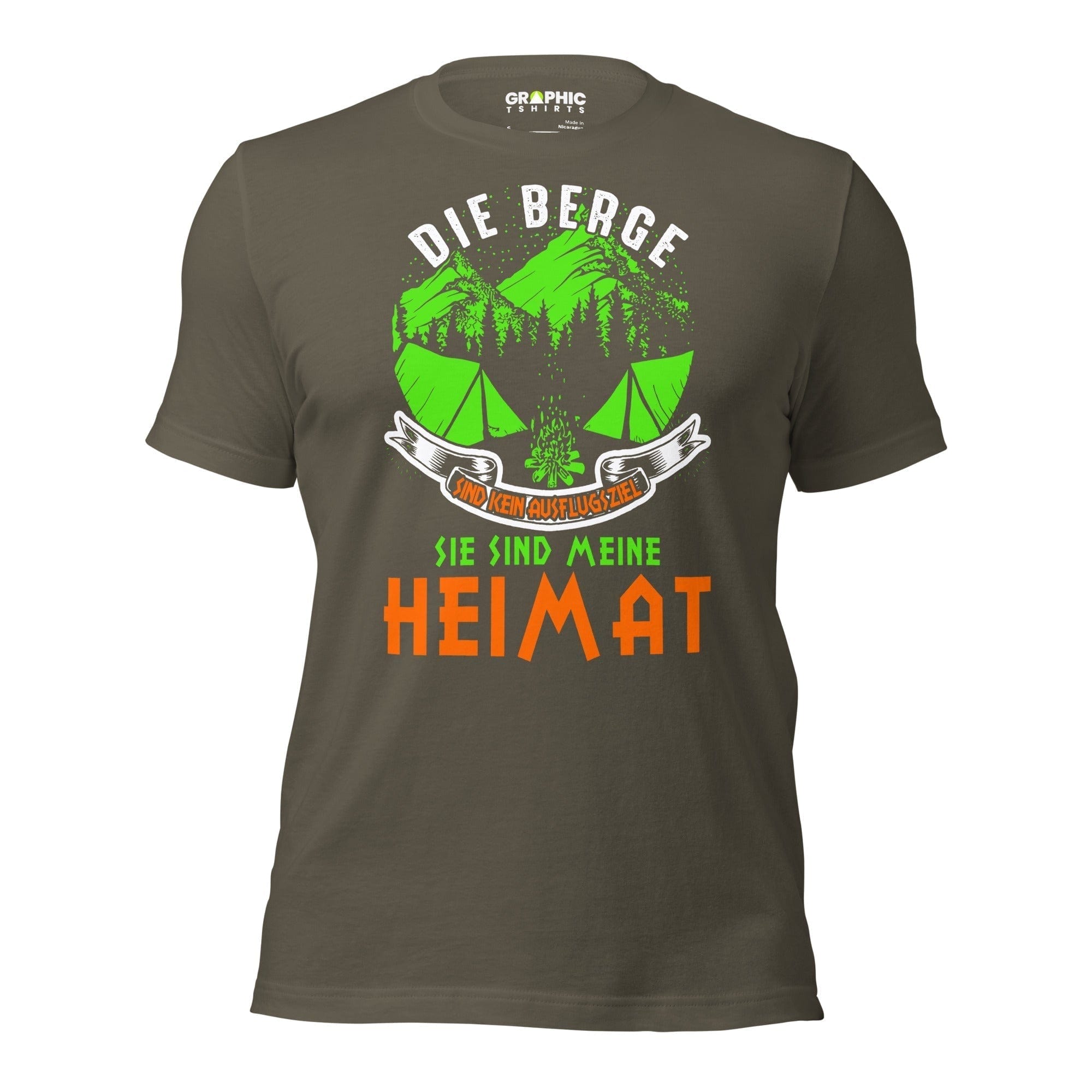 GRAPHIC T-SHIRTS Army / S Unisex Staple T-Shirt - Die Berge Sind Klein Ausflugsziel Sie Sind Meine Heimat